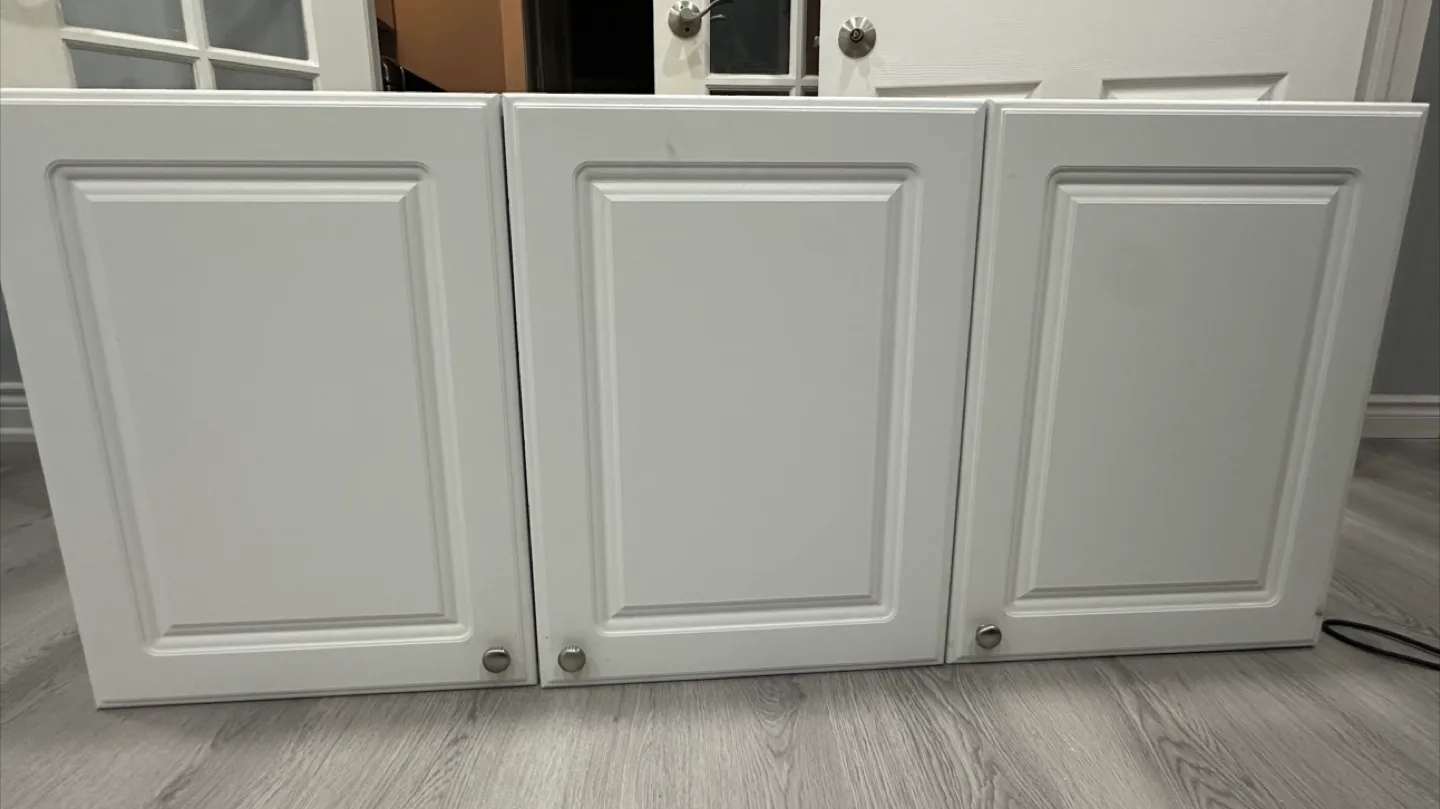 Three Compartment  White  Cabinets image indicator(2)