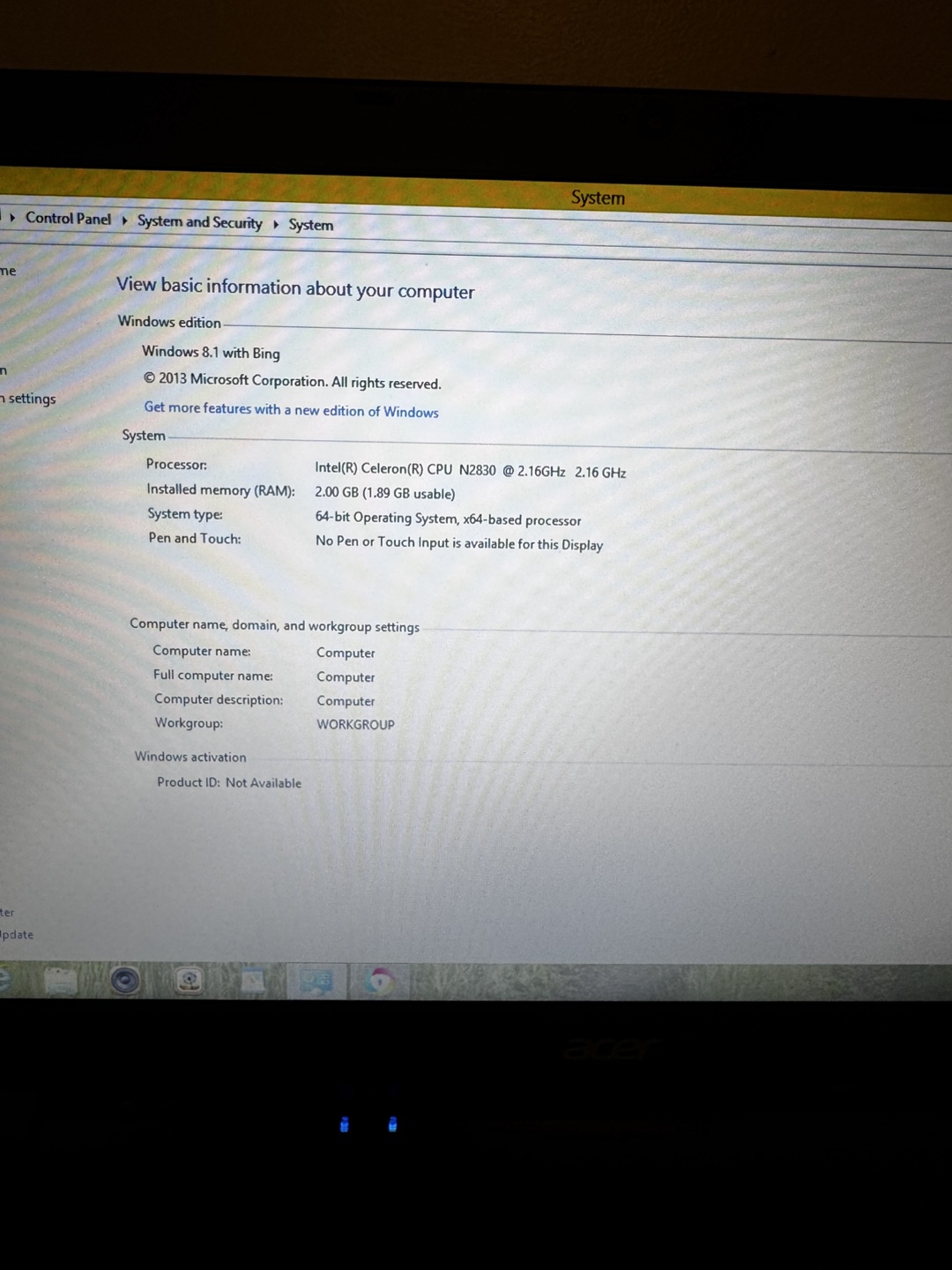 Acer Aspire E 15 Laptop - Windows 8.1 - 2GB RAM - 320GB HDD - photo 3