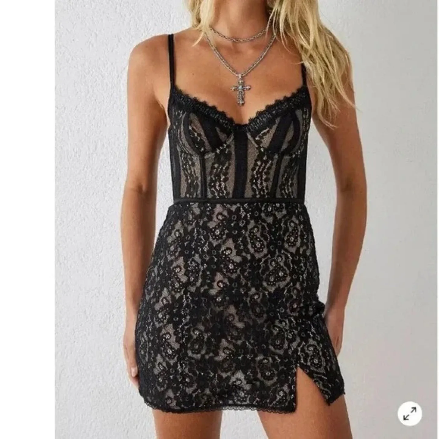 Urban Outfitters UO Layla Lace Corset Mini Dress thumbnail