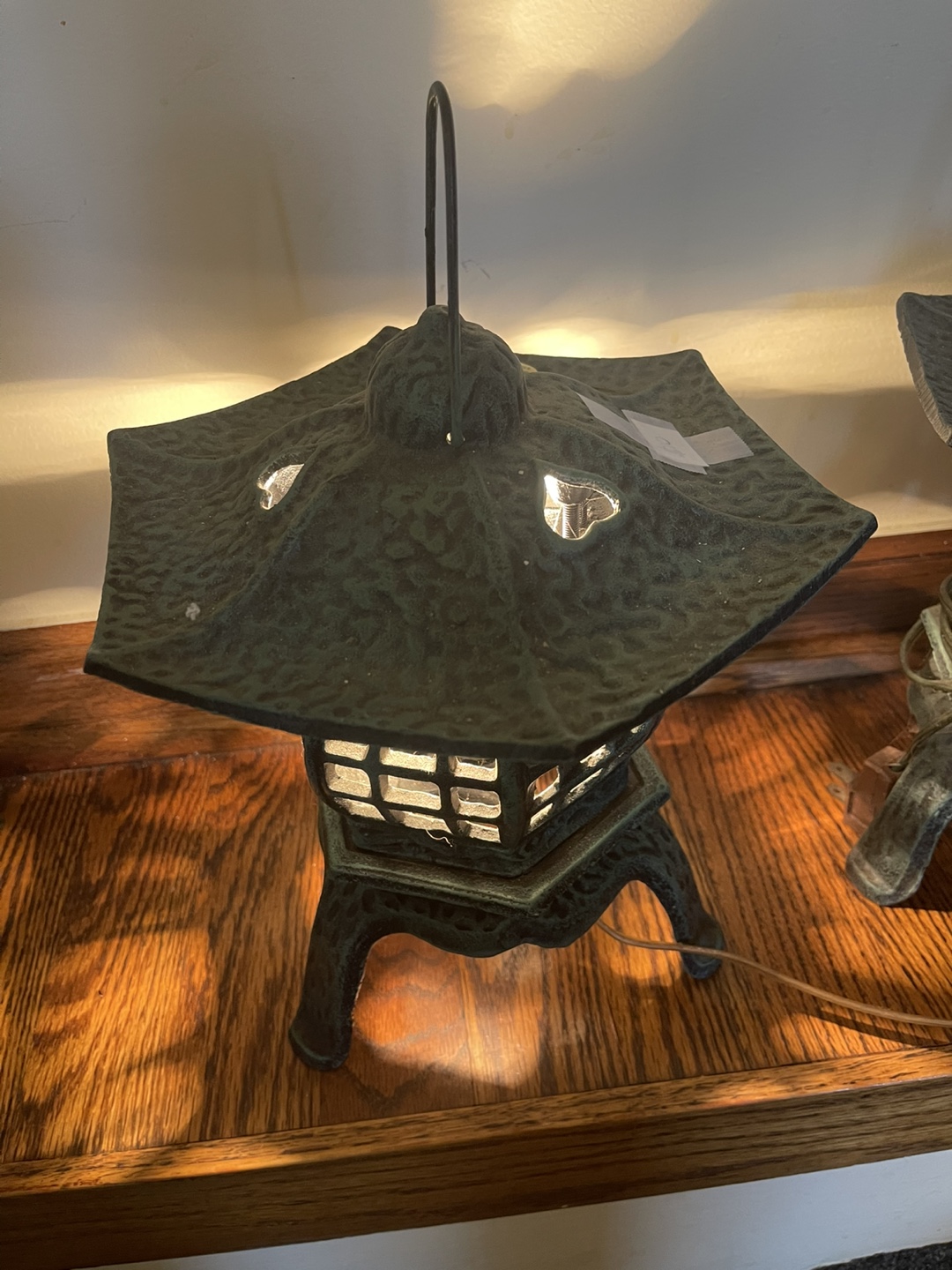 Vintage Asian Style Metal Lantern Lamp - photo 5