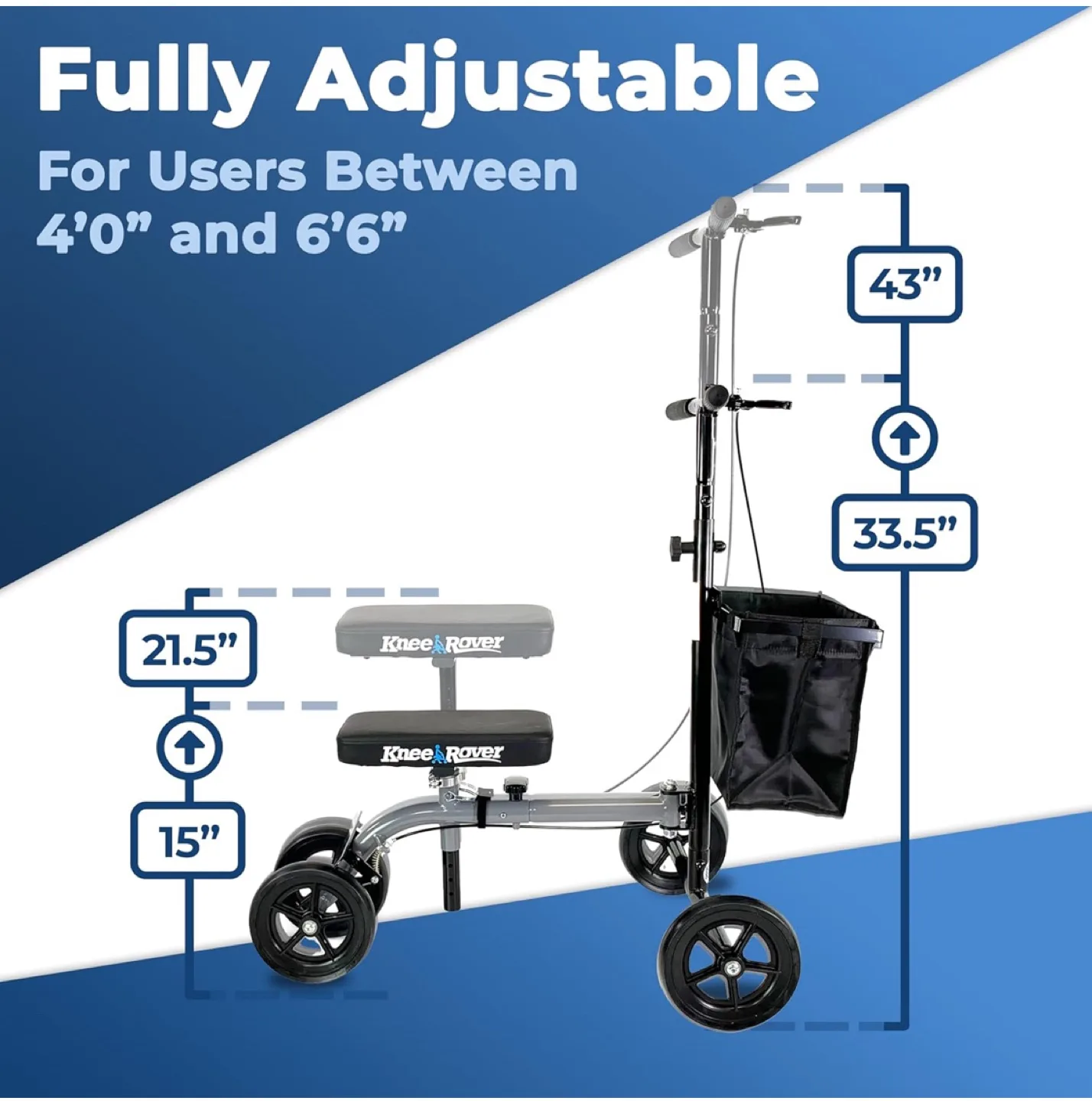 KneeRover Ultra Knee Scooter - Lightweight Crutches Alternative image indicator(2)