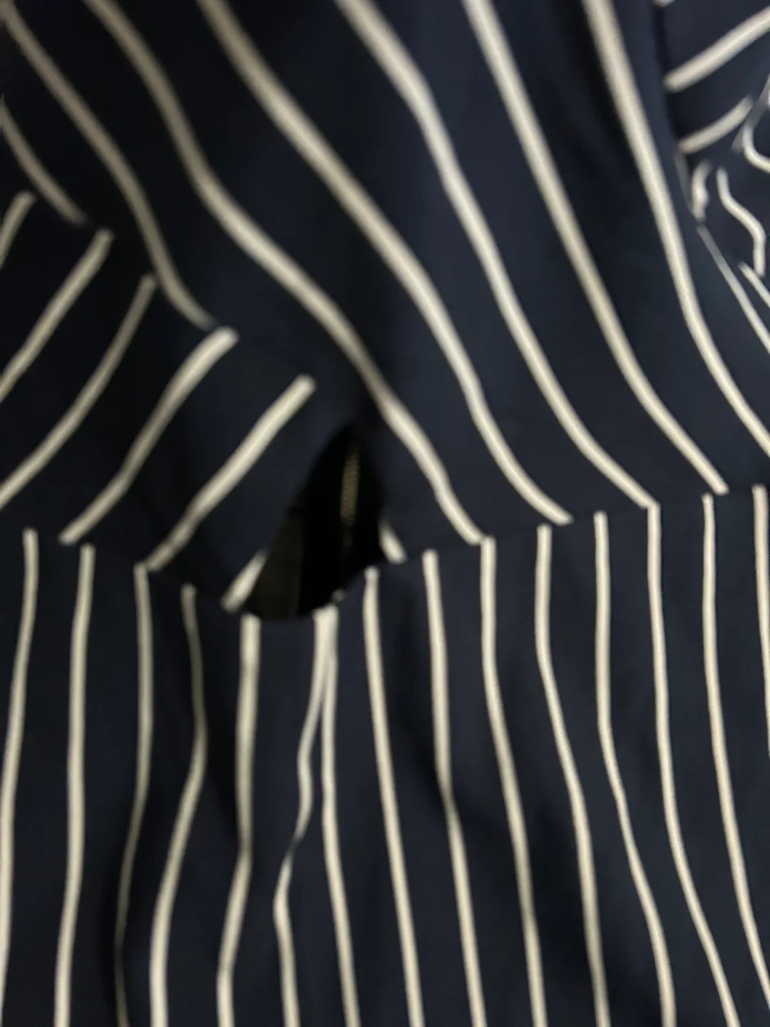 Navy and White Striped Strapless Jumpsuit image indicator(4)