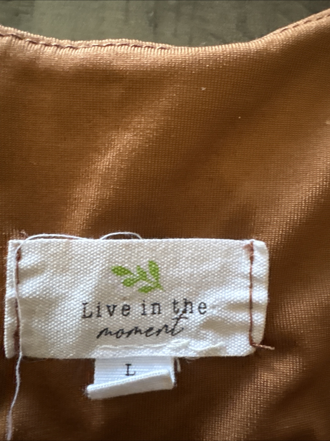 Live in the Moment Brown Tank Top - Size Large - photo 2