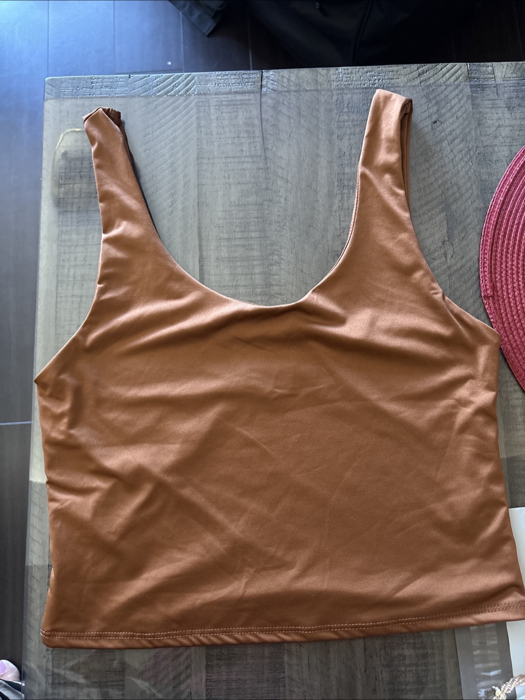 Live in the Moment Brown Tank Top - Size Large