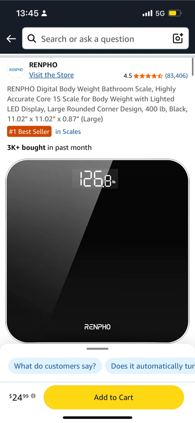 RENPHO Digital Body Weight Bathroom Scale