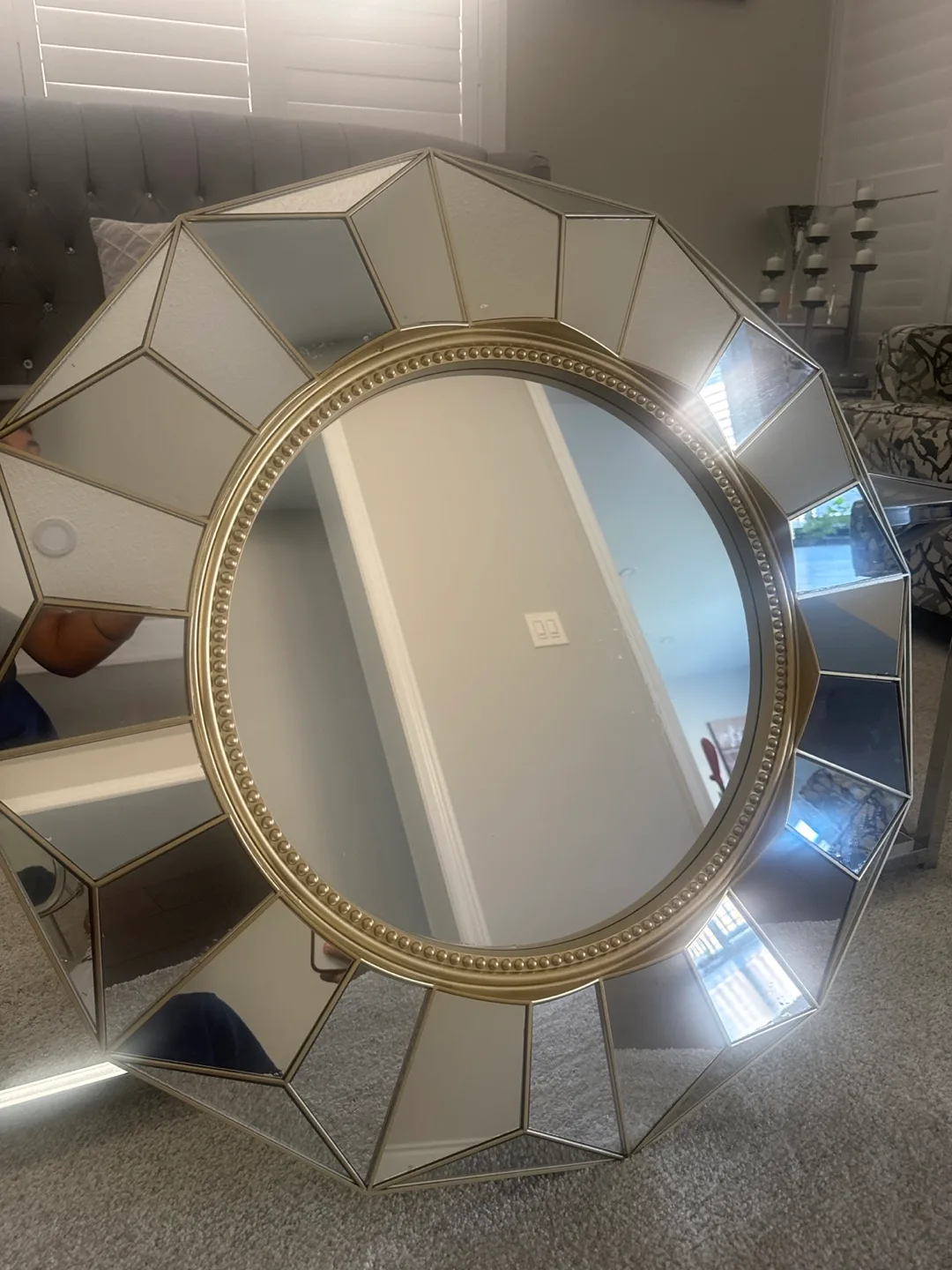 Silver Eye Mirror, Knot Decor, and Gold Geometric Mirror image indicator(2)