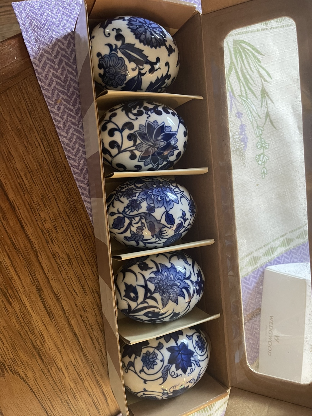 Wedgwood Blue and White Porcelain Eggs