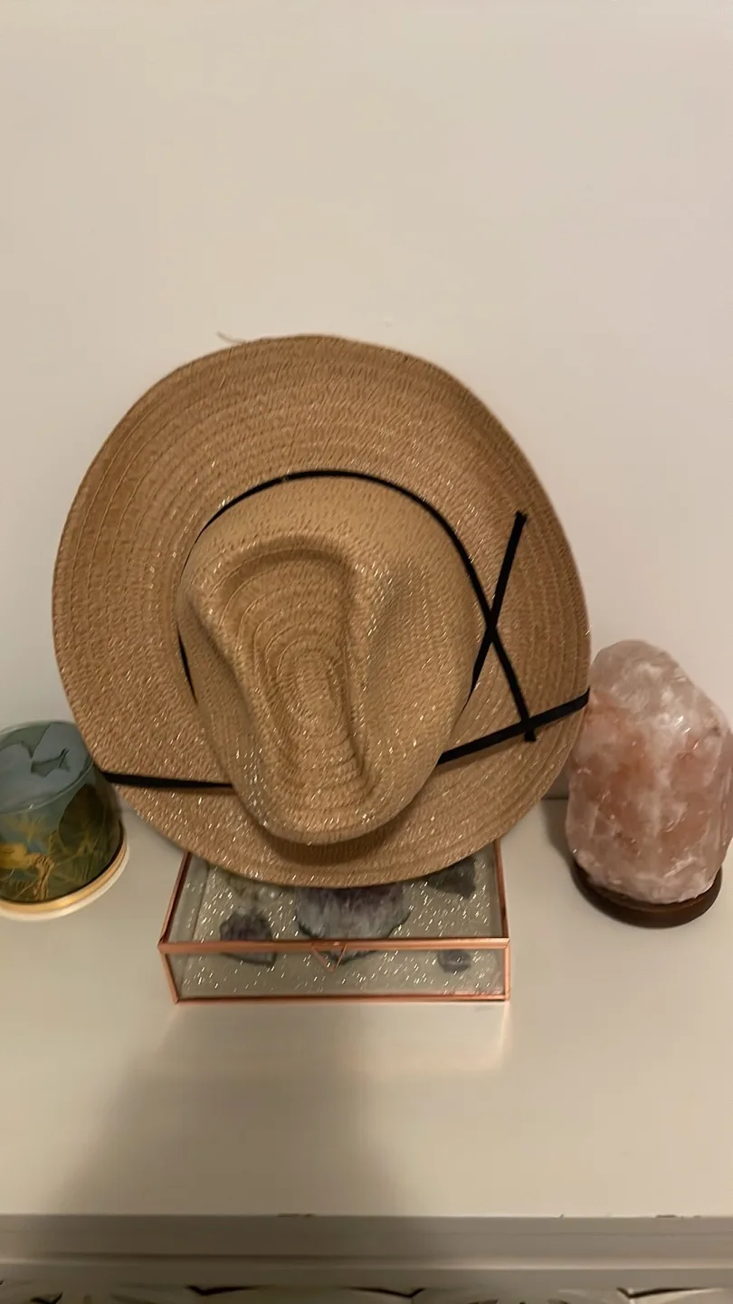 Straw Cowboy Hat with Black Band image indicator(2)