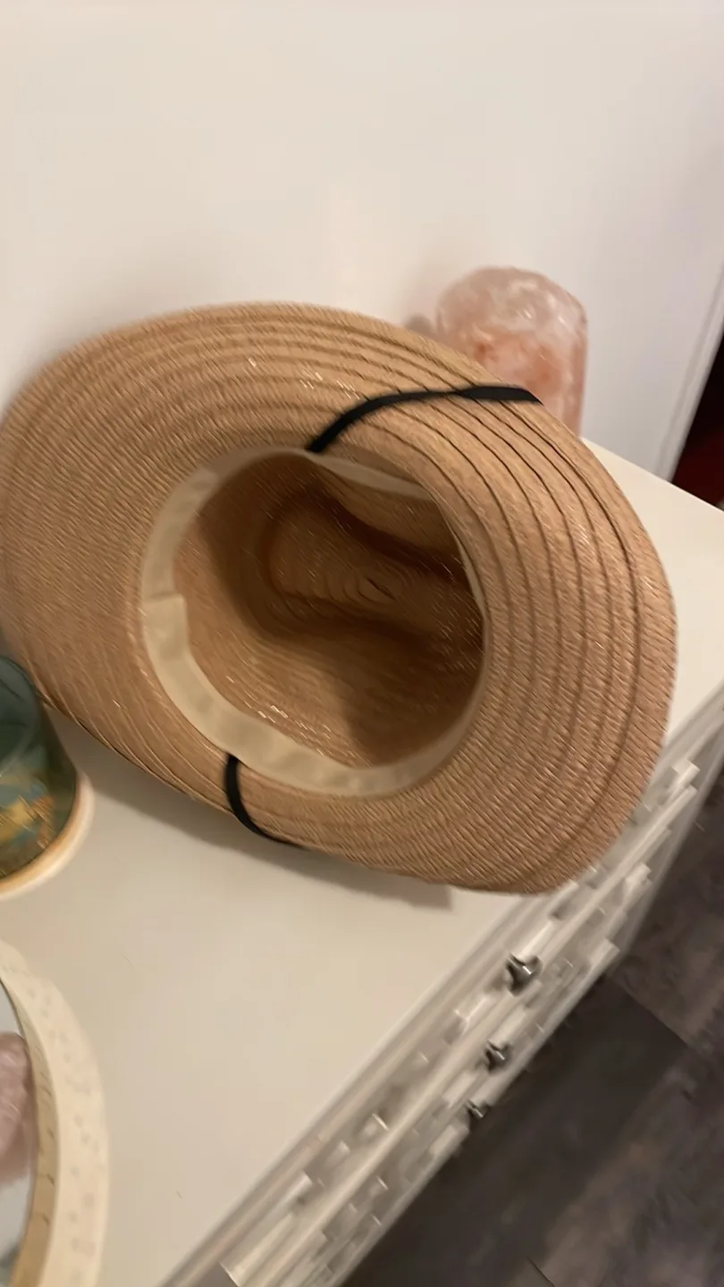 Straw Cowboy Hat with Black Band image indicator(3)