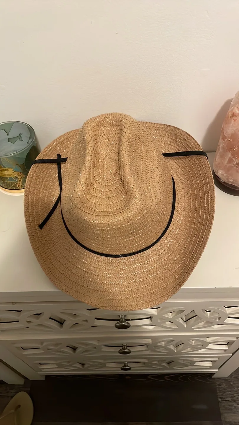 Straw Cowboy Hat with Black Band image indicator(5)