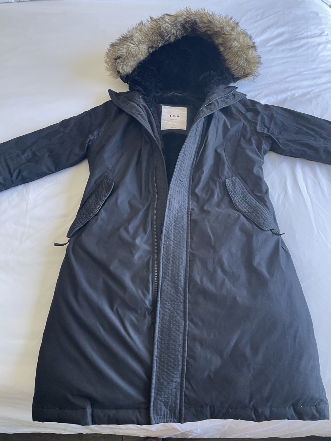 TNA Avoriz Parka Long Down Jacket Size 6
