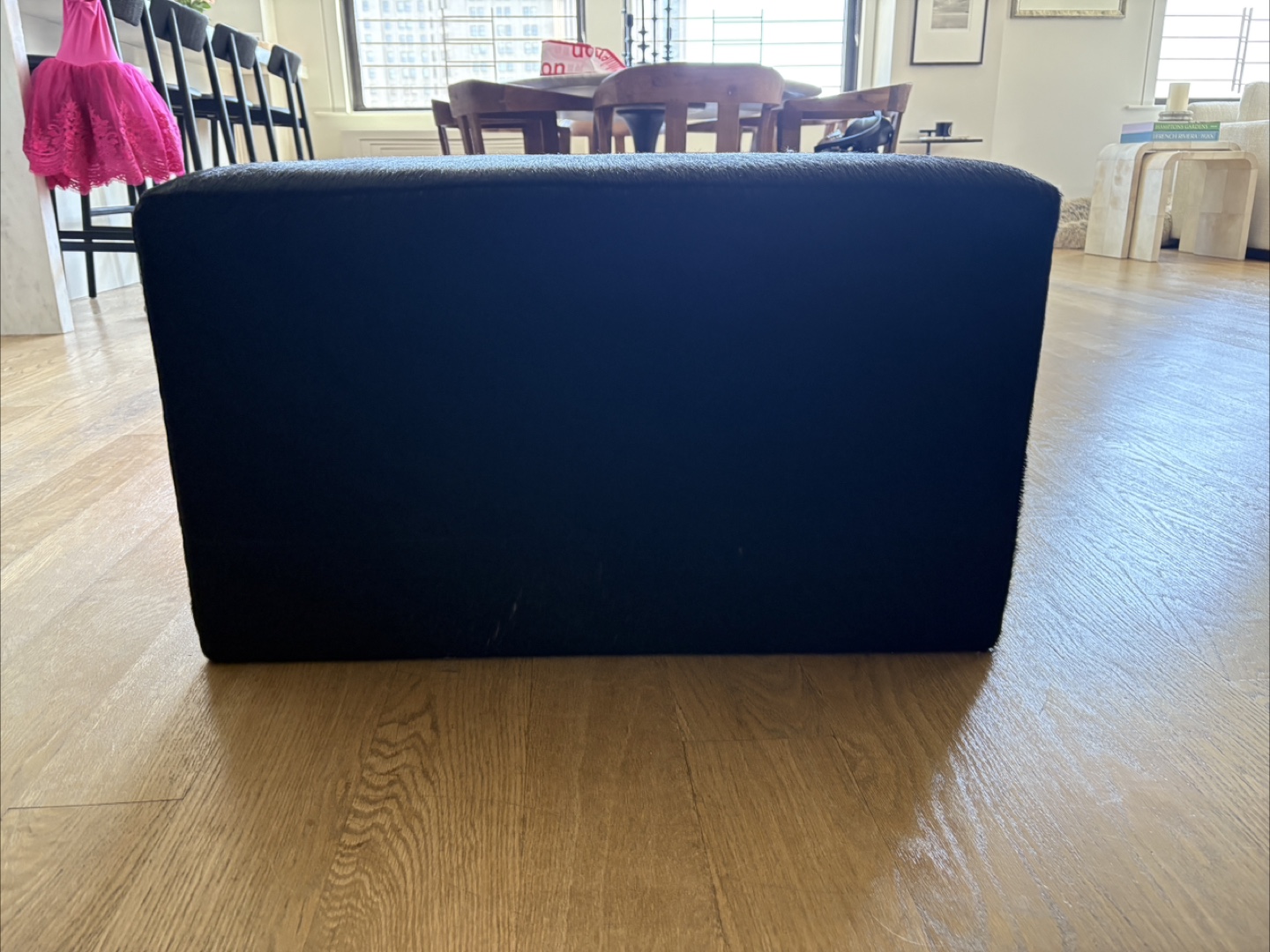 Black Hide Ottoman