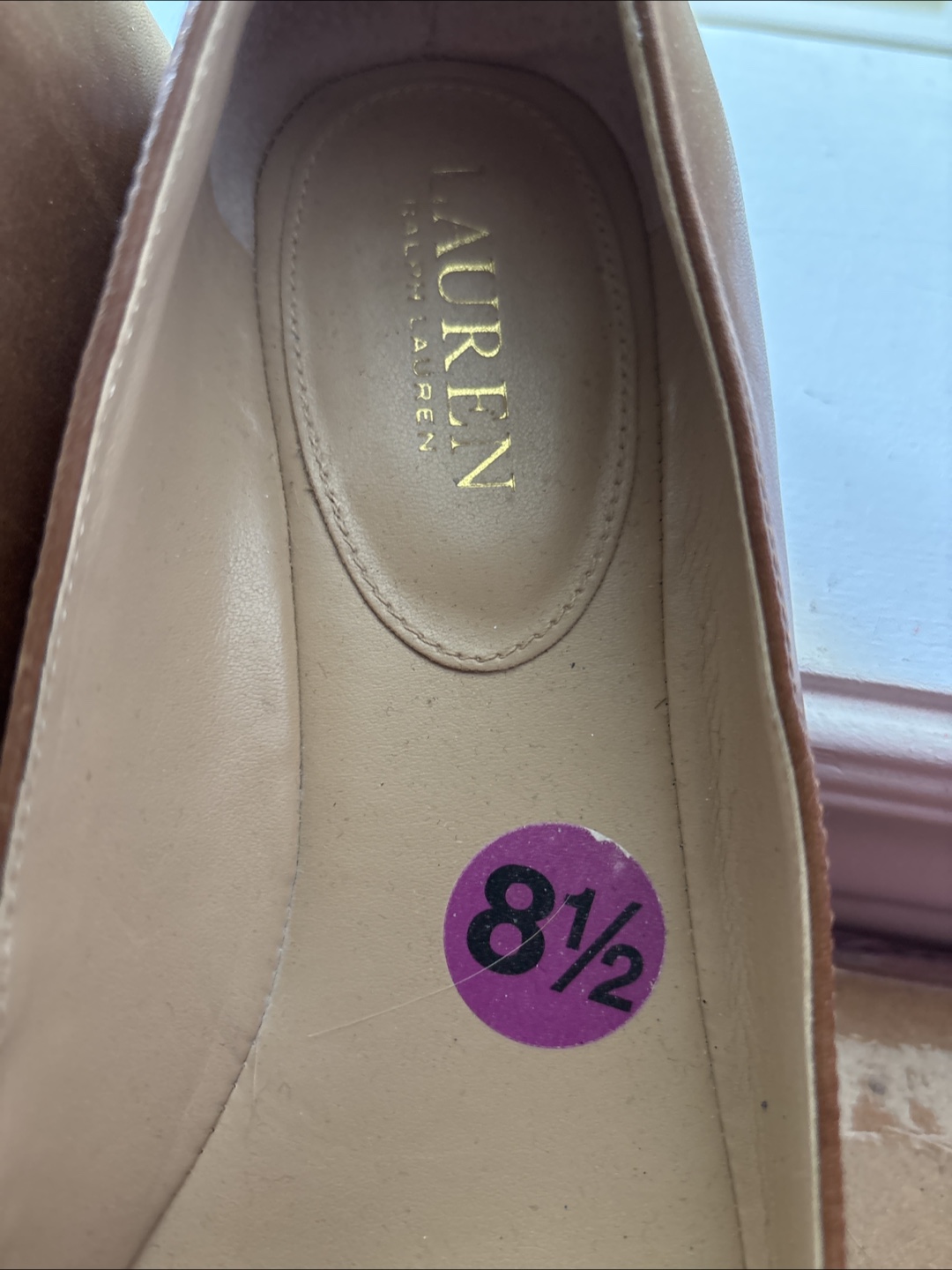Lauren Ralph Lauren Brown Leather Ballerina Flats - Size 8.5 - photo 2