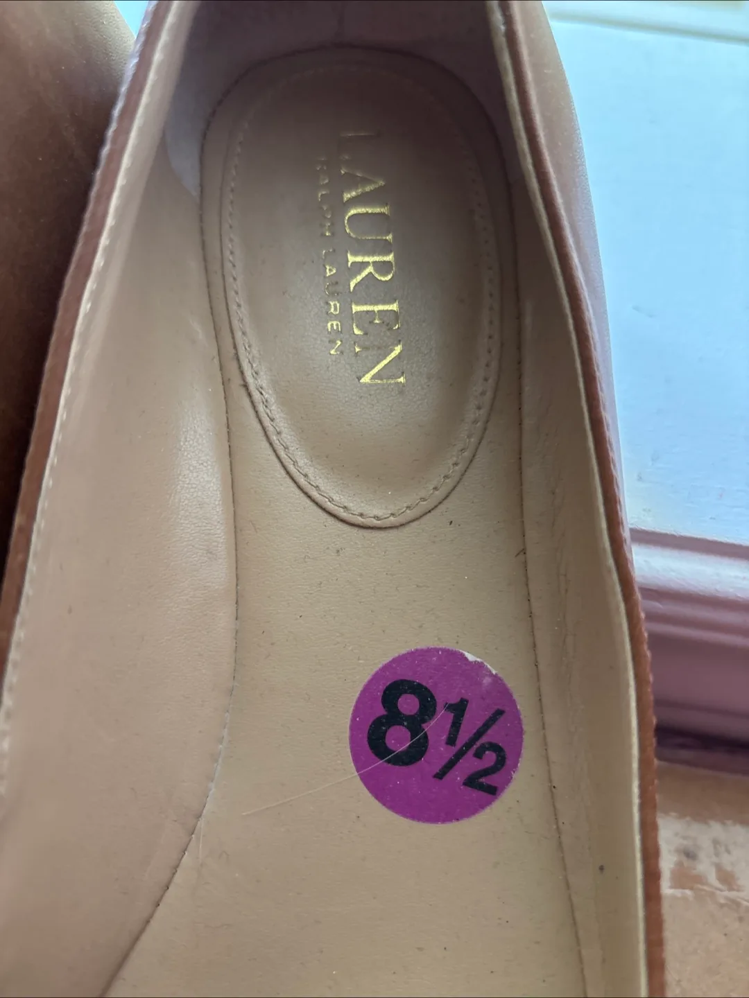 Lauren Ralph Lauren Brown Leather Ballerina Flats - Size 8.5 image indicator(2)