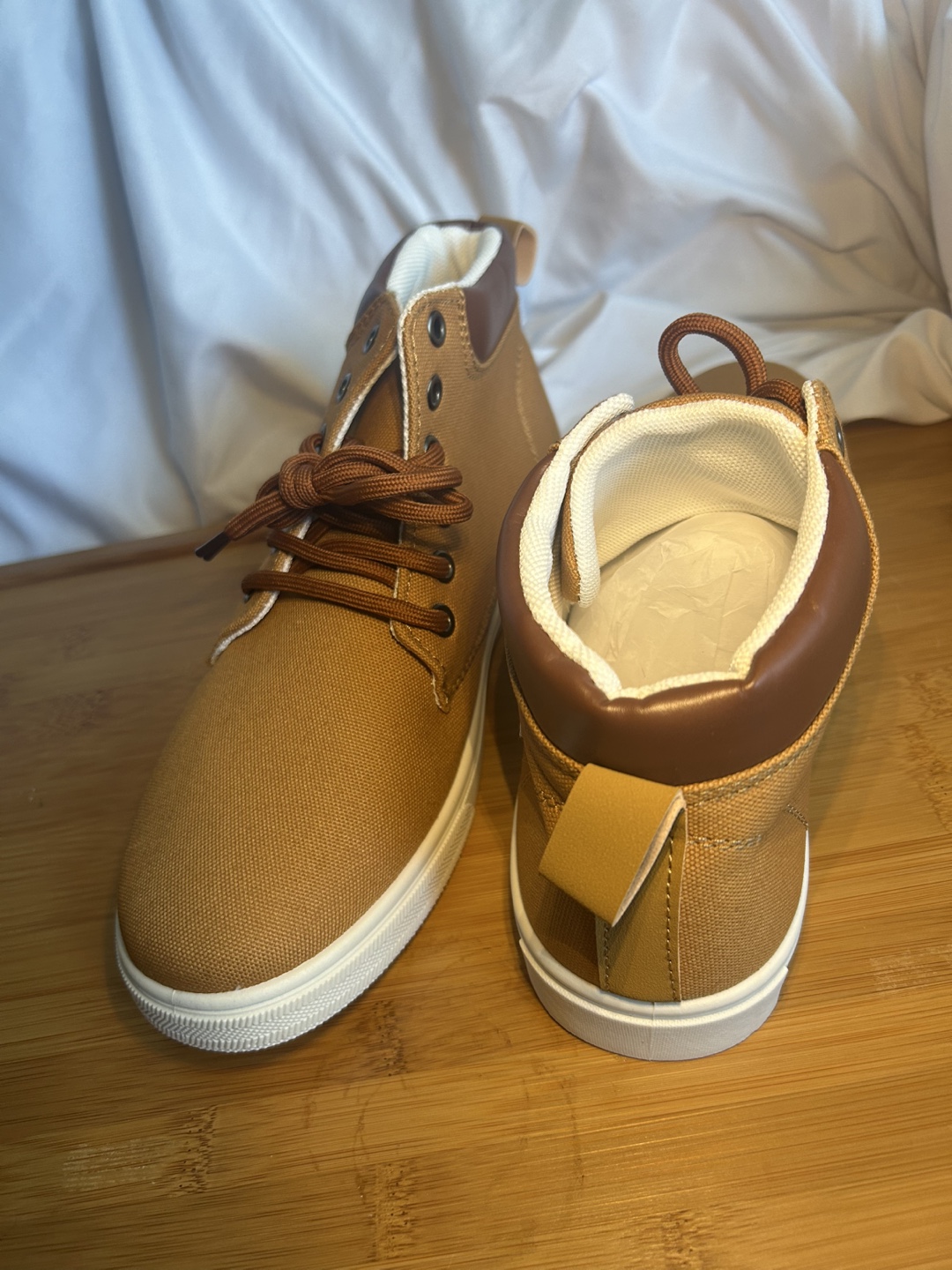 Tan Canvas Lace-Up Boots - photo 5