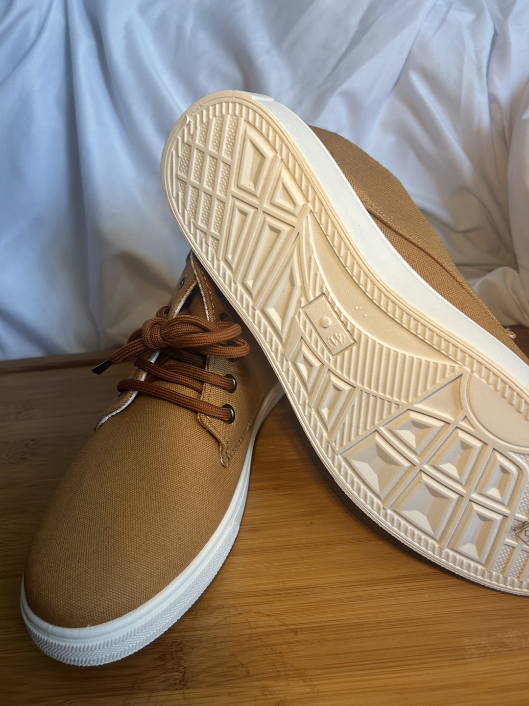 Tan Canvas Lace-Up Boots - photo 4