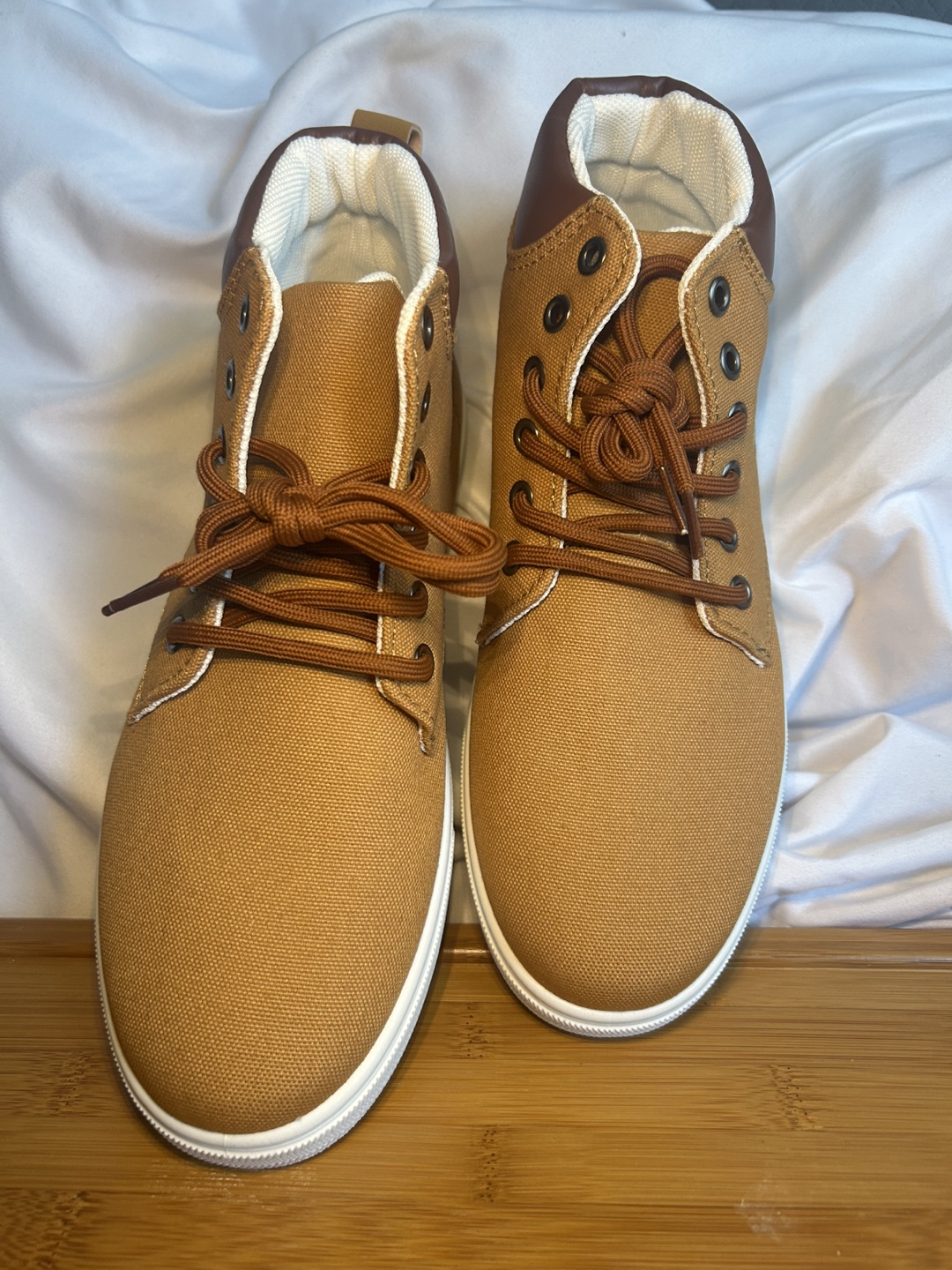Tan Canvas Lace-Up Boots - photo 3
