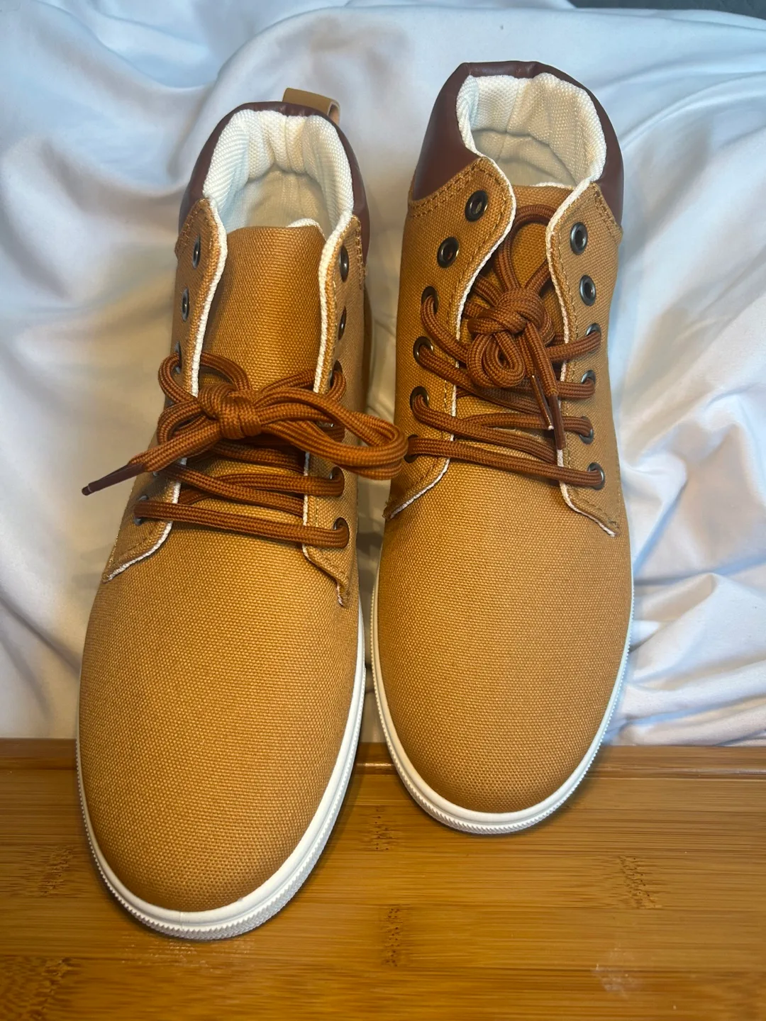 Tan Canvas Lace-Up Boots image indicator(3)