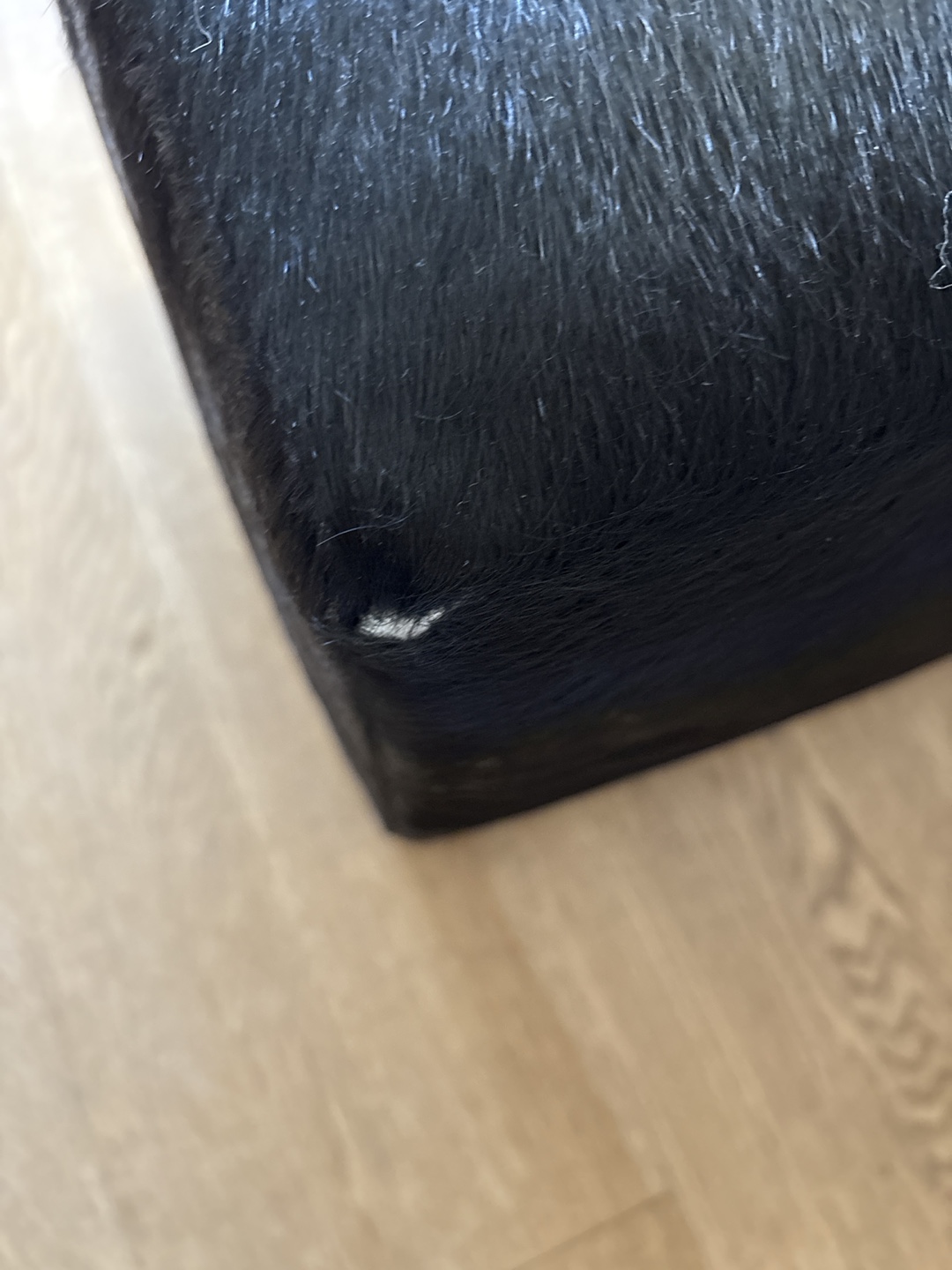 Black Hide Ottoman - photo 2