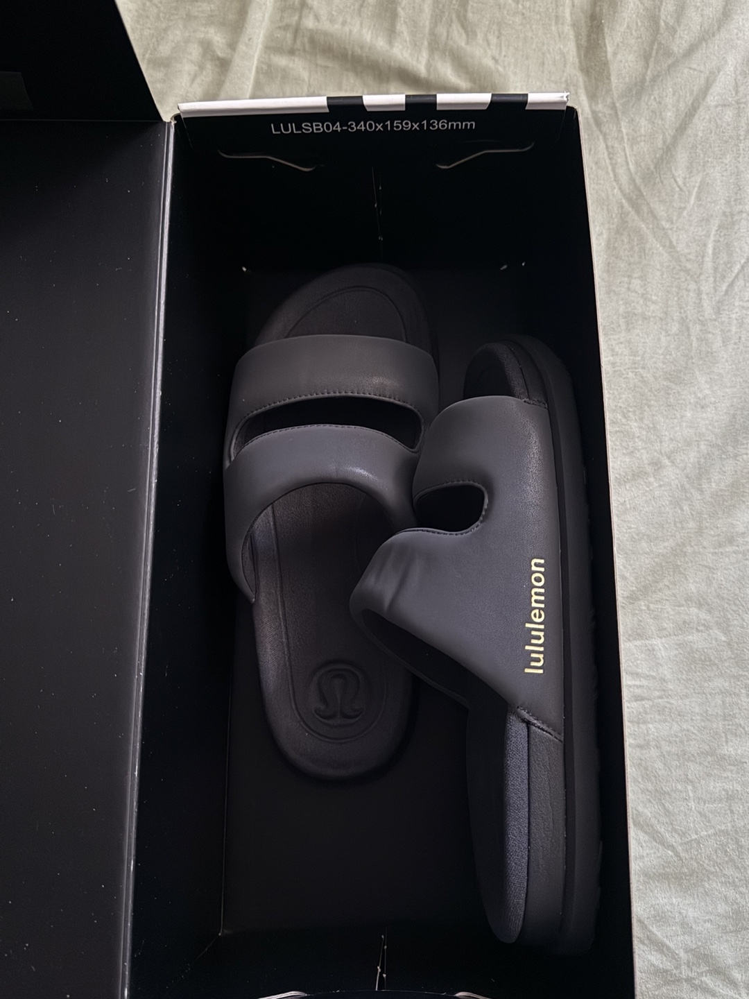 Lululemon Black Double Strap Slides