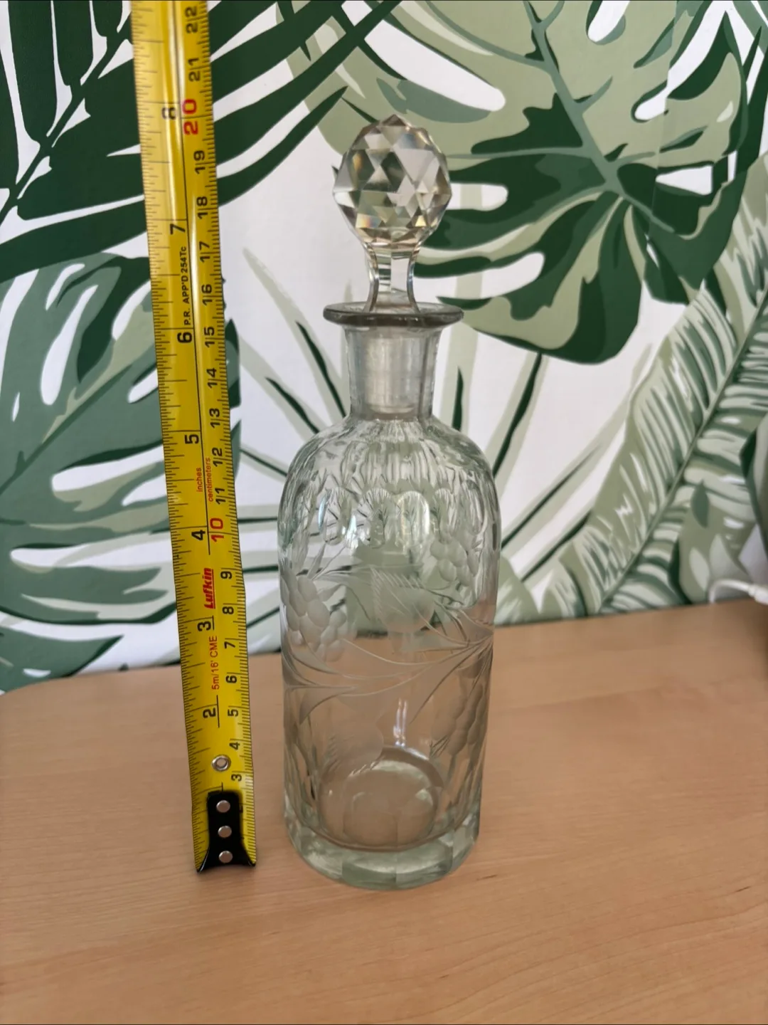 Antique etched glass perfume bottle or small decanter image indicator(3)