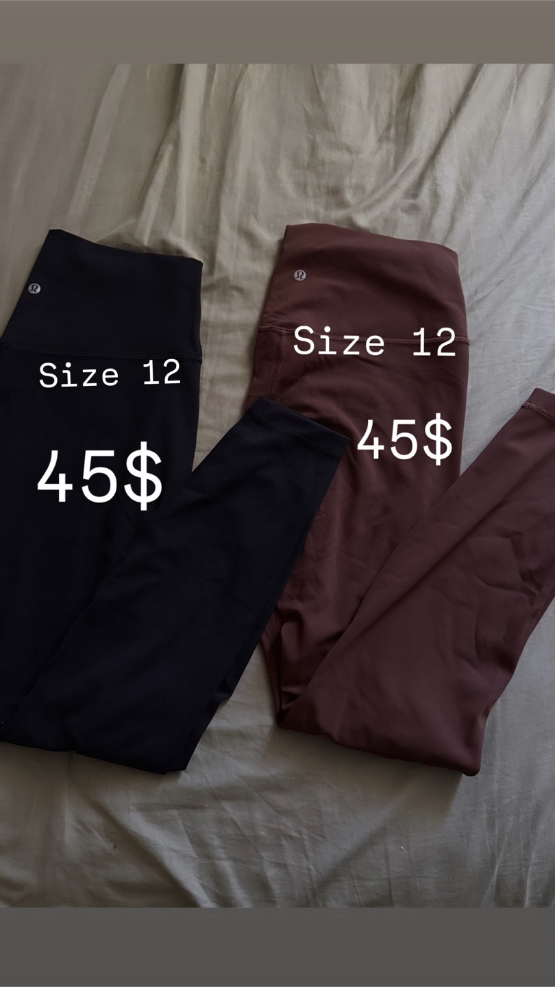 Lululemon Leggings - Size 12 - Black & Burgundy - $45 each
