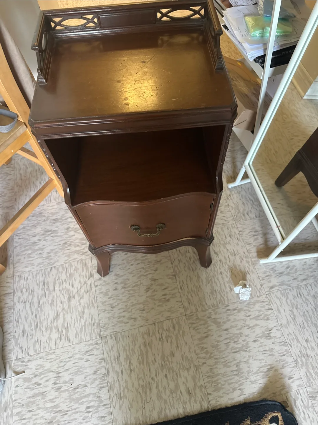 Vintage Wooden End Table with Drawer thumbnail