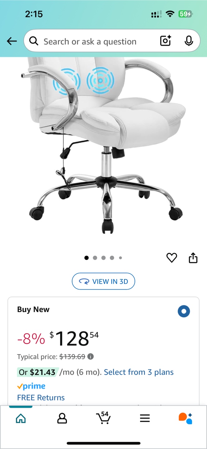 White Office Chair with Massage feature – Great Condition - photo 3