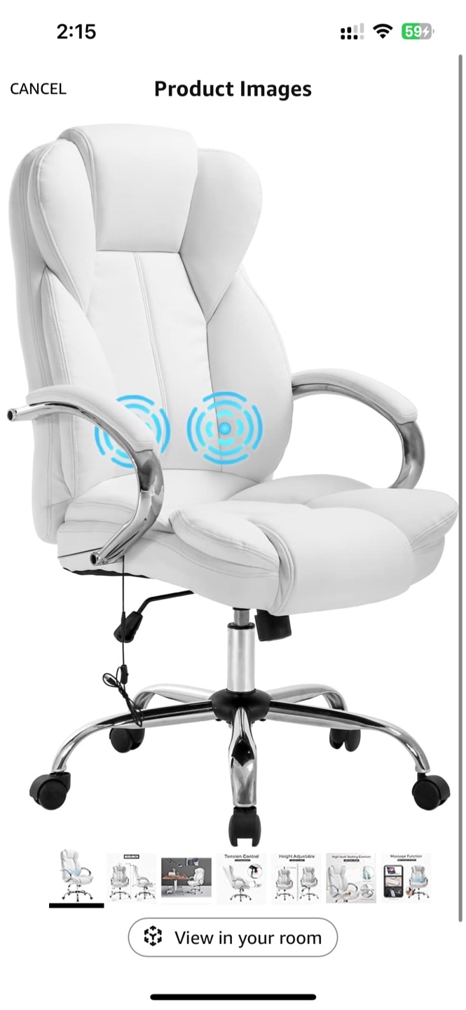 White Office Chair with Massage feature – Great Condition - photo 4