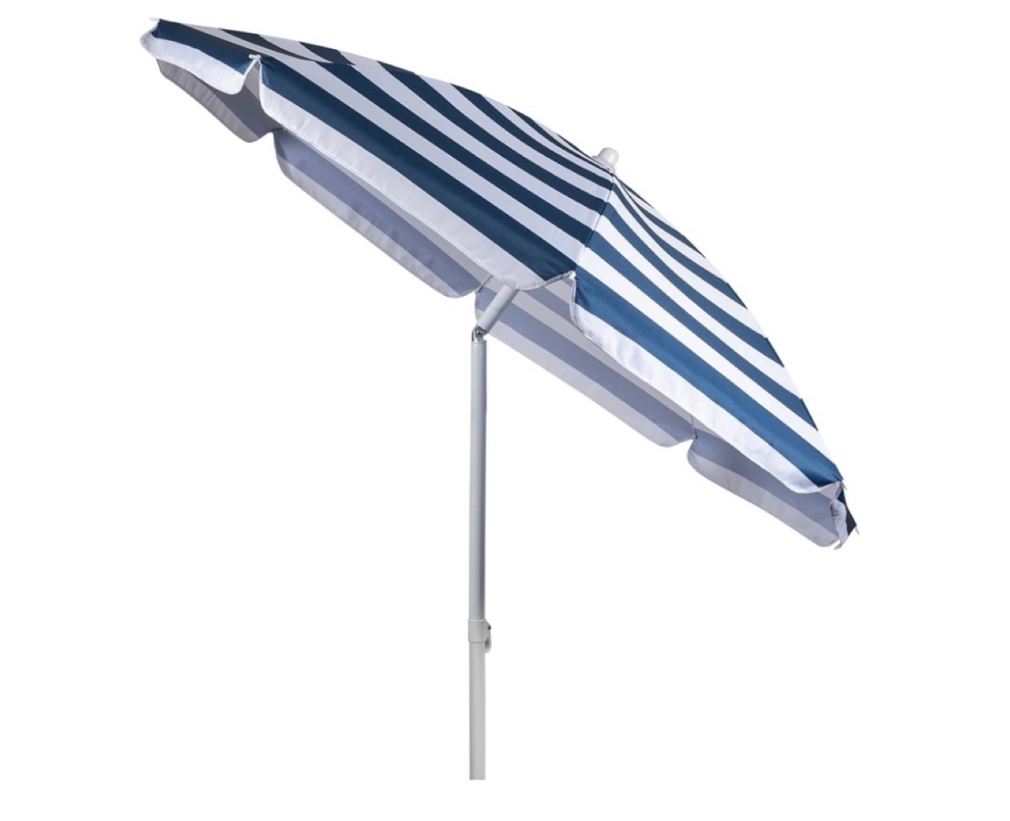 Blue and White Striped Beach Umbrella