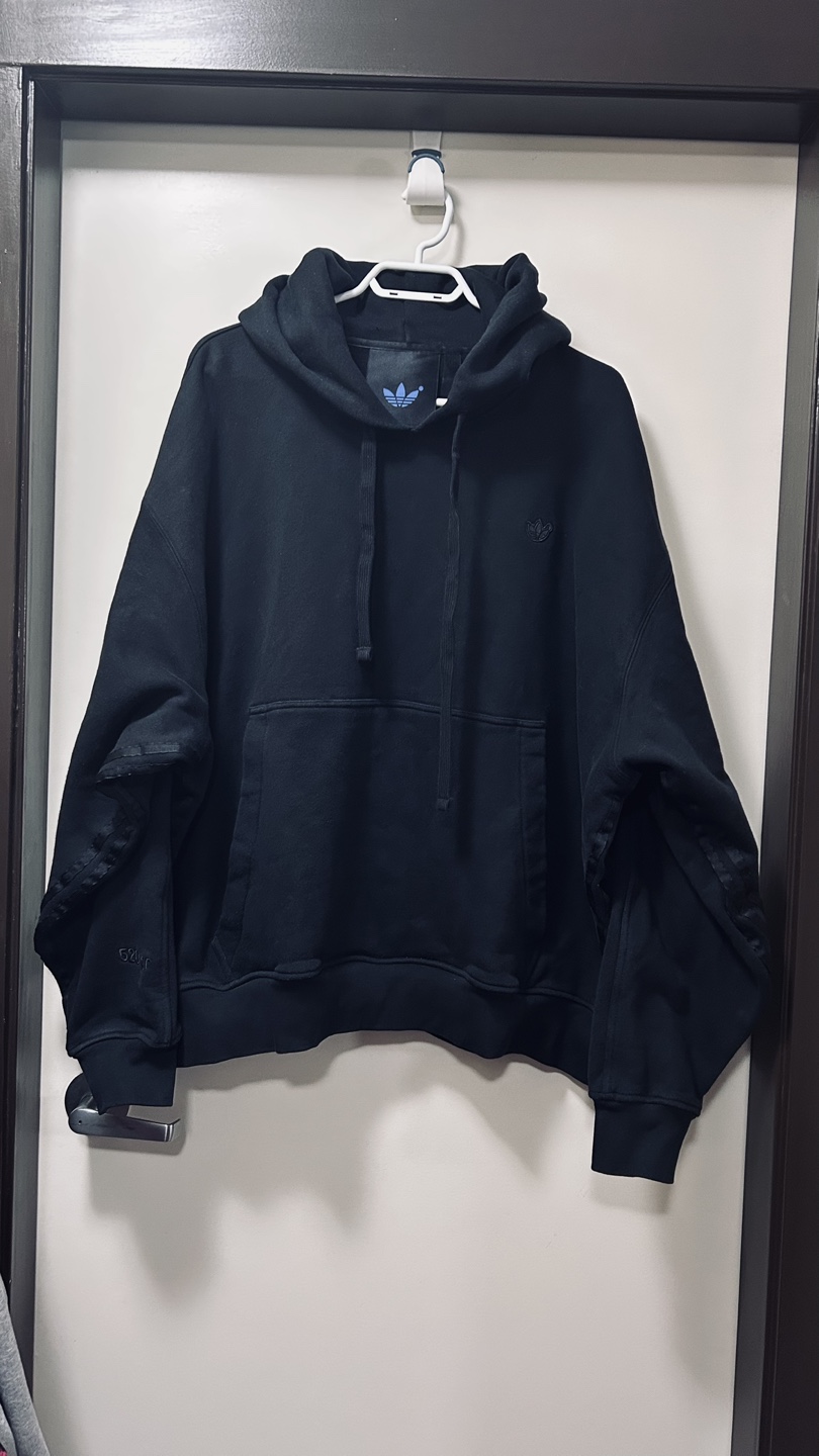 Adidas Oversized Black Hoodie - Size XL