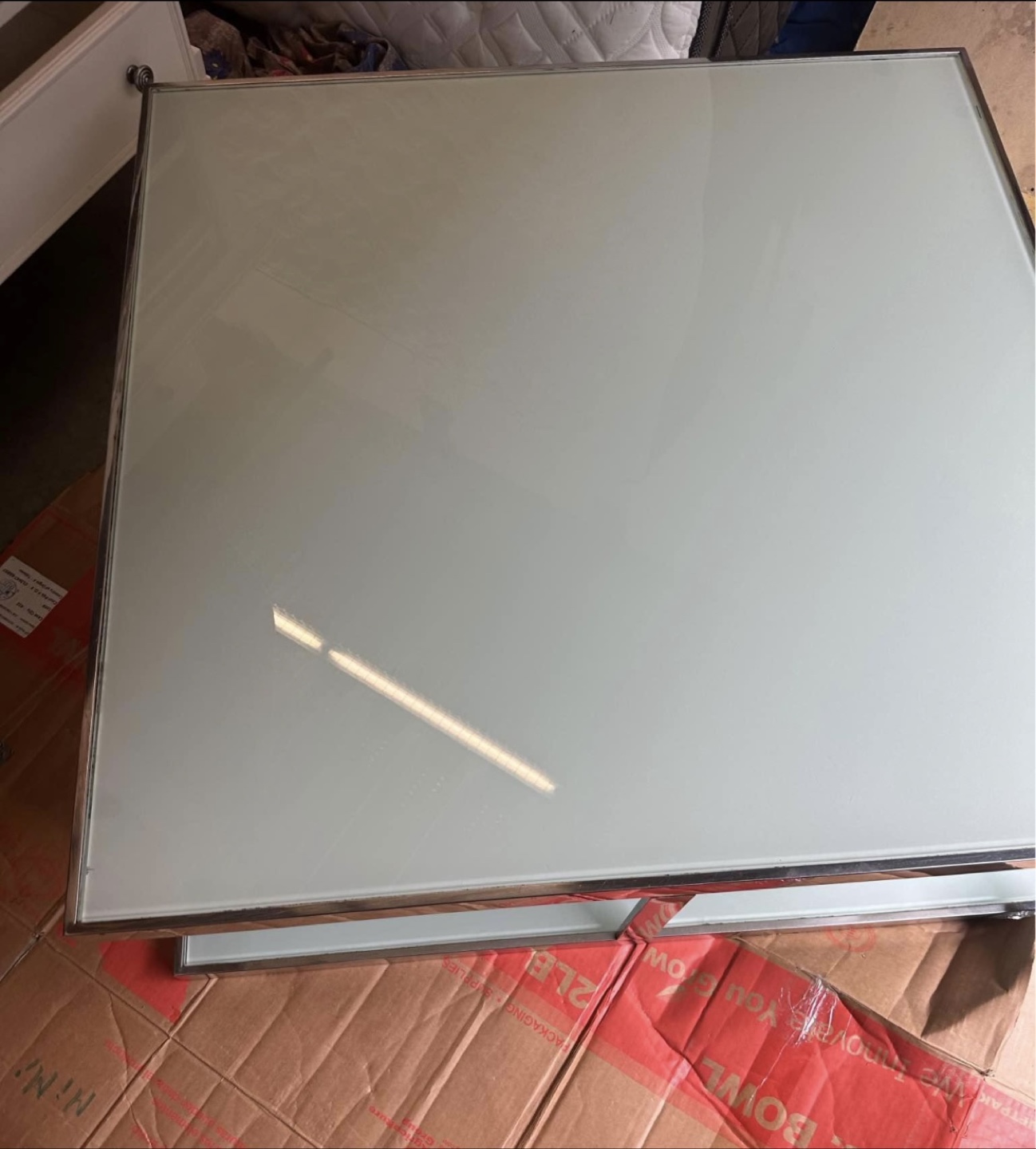 Modern Glass Coffee Table with Chrome Frame - photo 3