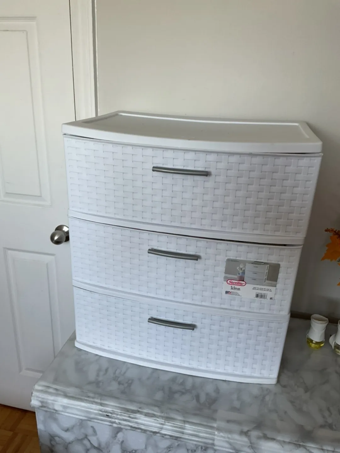 Sterilite 3-Drawer White Weave Chest thumbnail