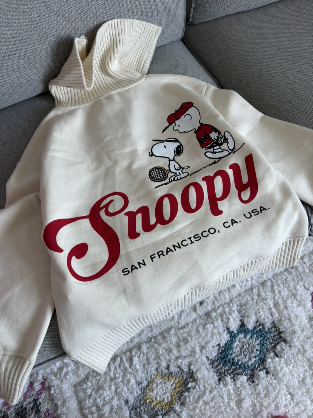 Zara Peanuts x Snoopy Half-Zip Sweatshirt