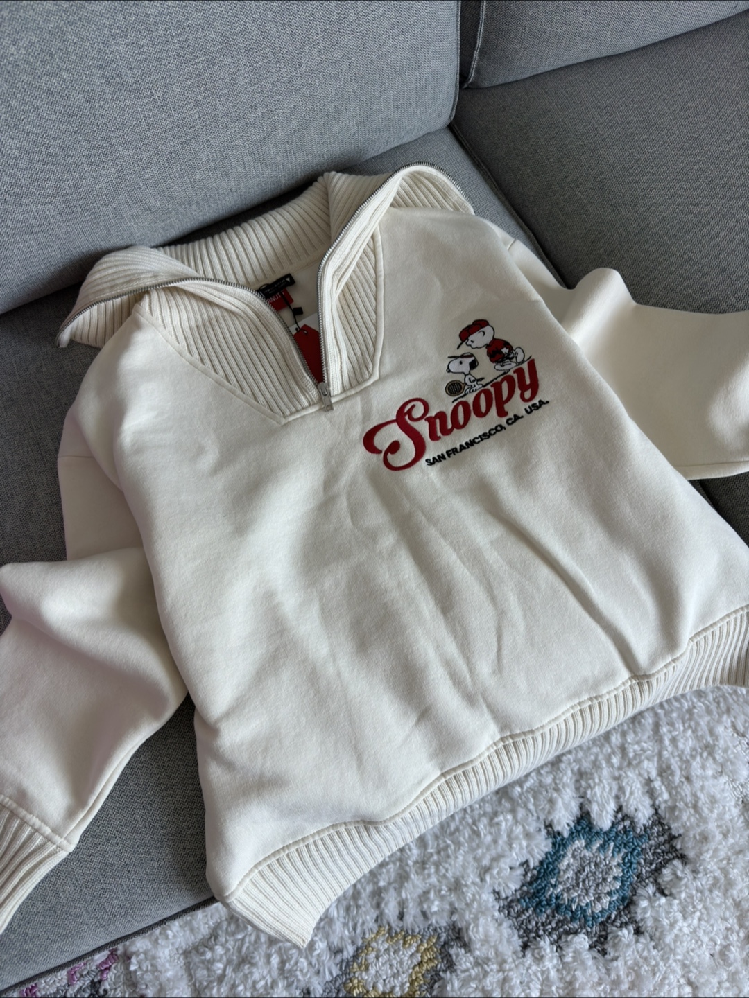 Zara Peanuts x Snoopy Half-Zip Sweatshirt - photo 2