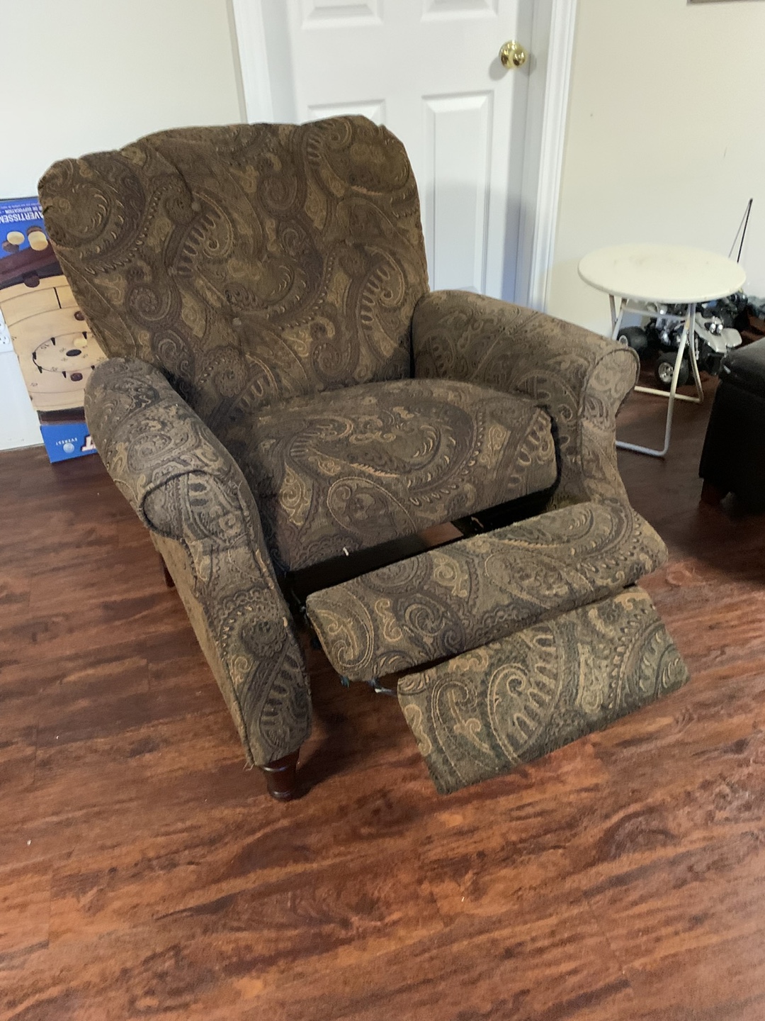 Recliner Chair - Brown Paisley Pattern