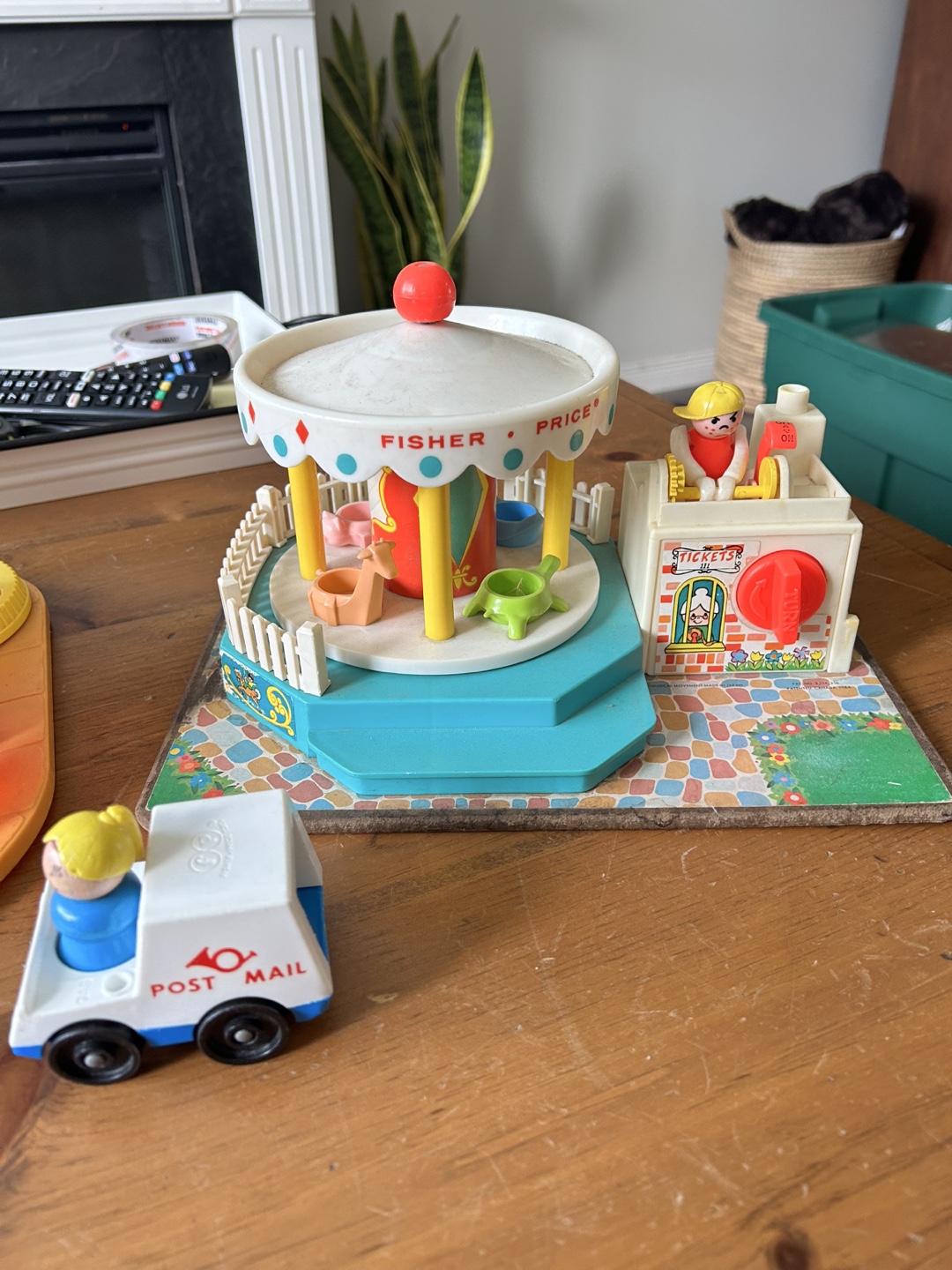 Vintage Fisher-Price with Carousel and Ticket Booth