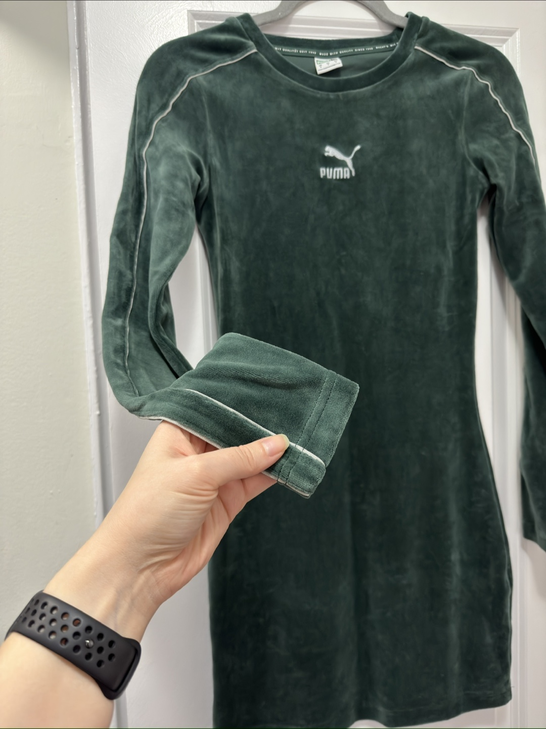 PUMA Women's Velour Fitted Mini Dress - Size S - photo 5