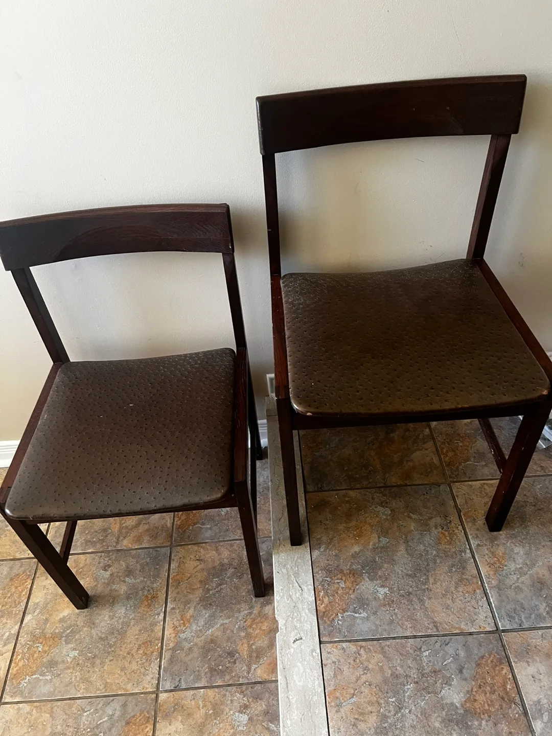 Pair of Vintage Dark Brown Dining Chairs thumbnail