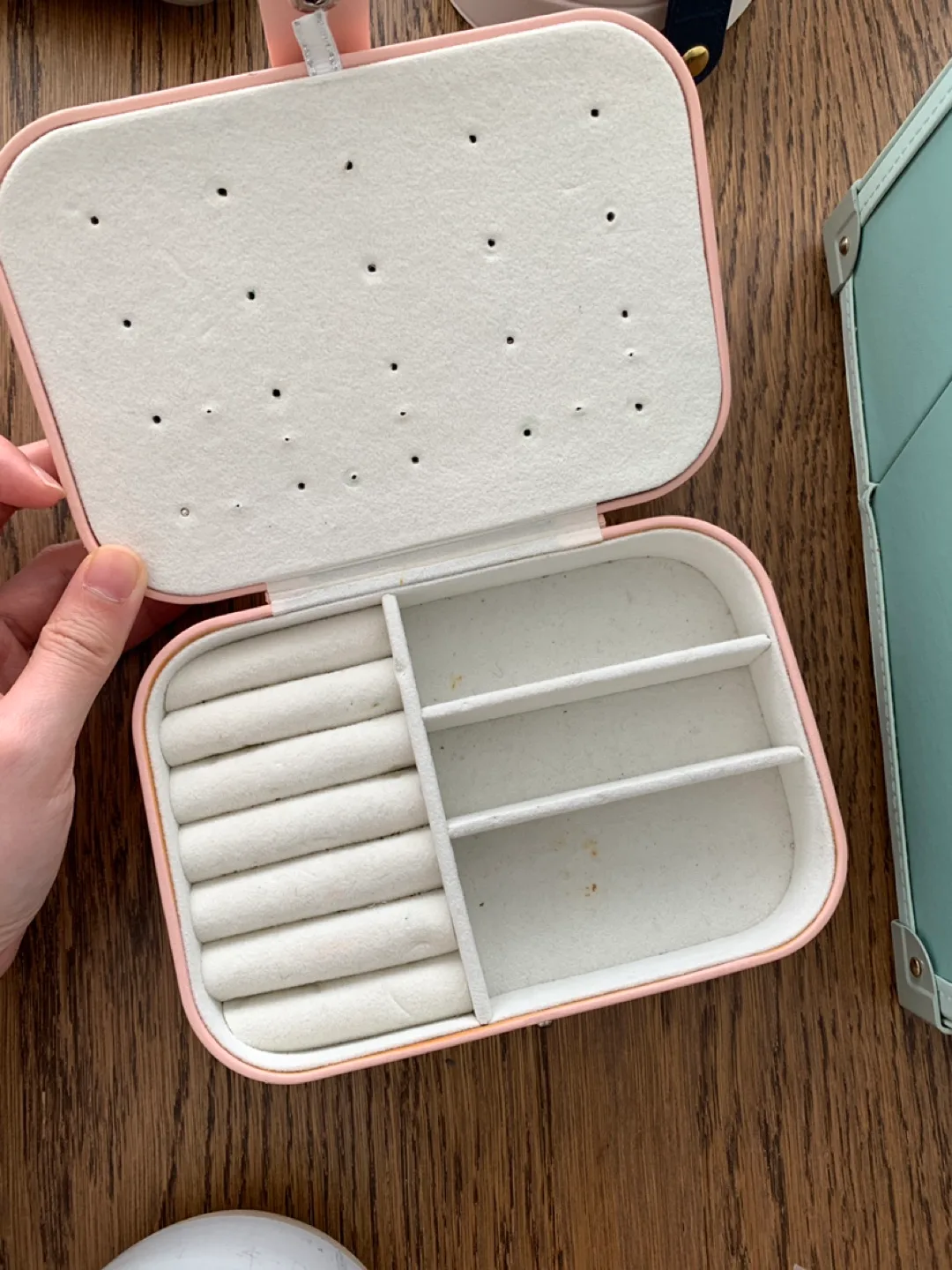 Pink Faux Leather Jewellery Box Organizer thumbnail