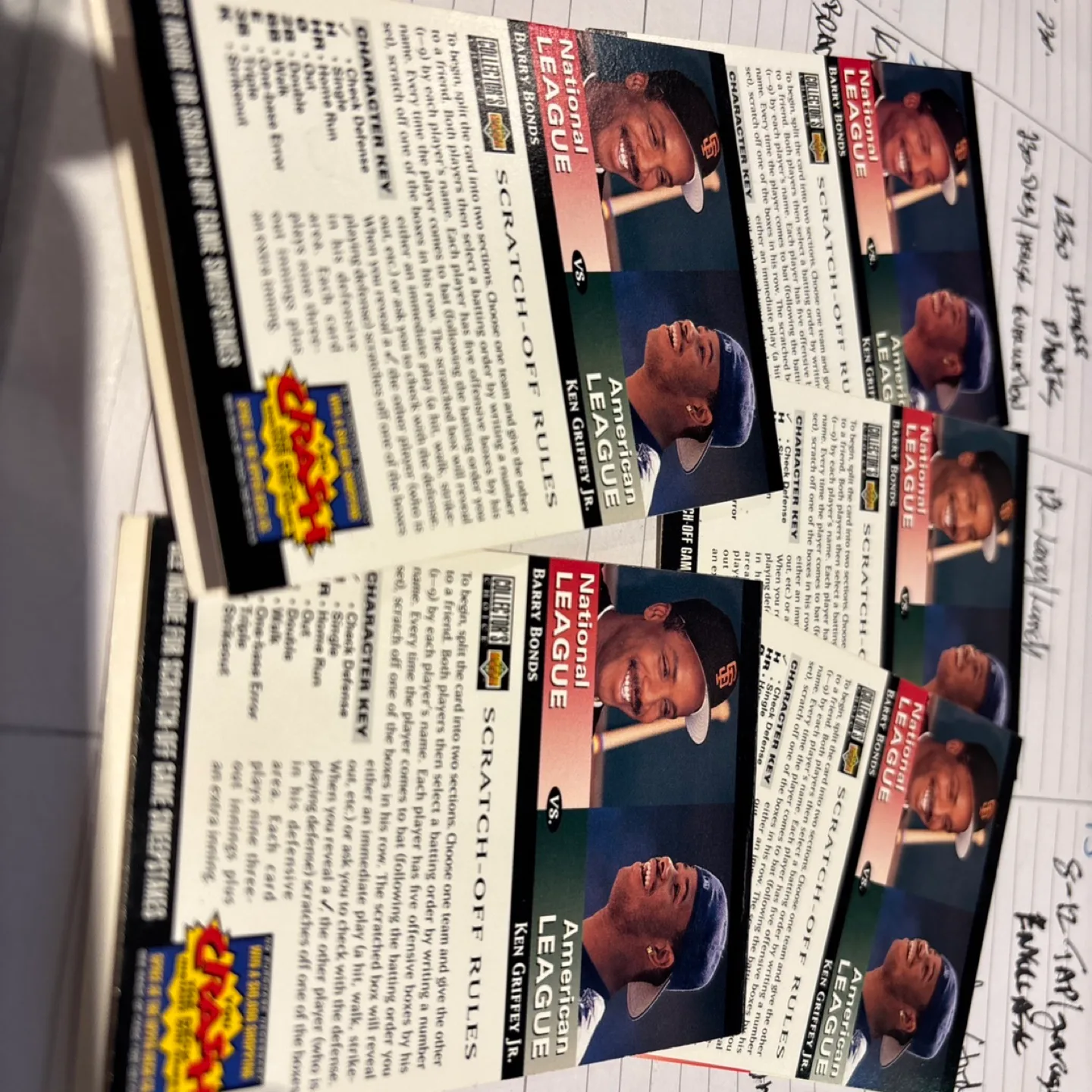 Vintage 1993 Crash Baseball Cards - Mariners vs Rangers image indicator(2)