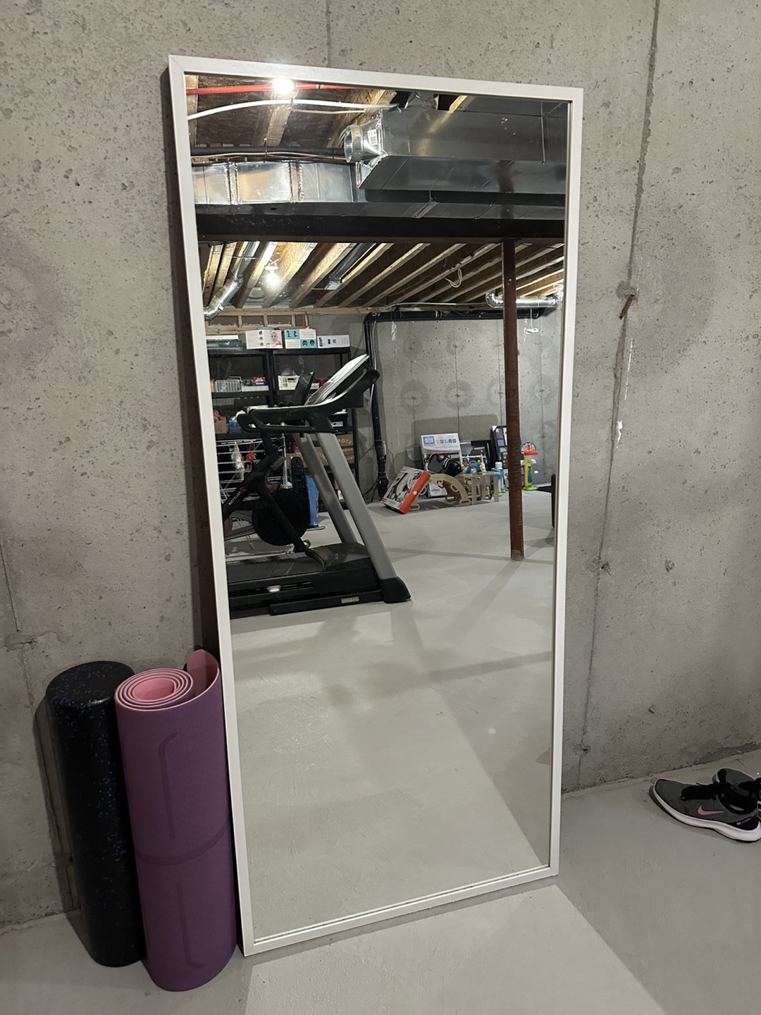 Full-Length White Frame Mirror
