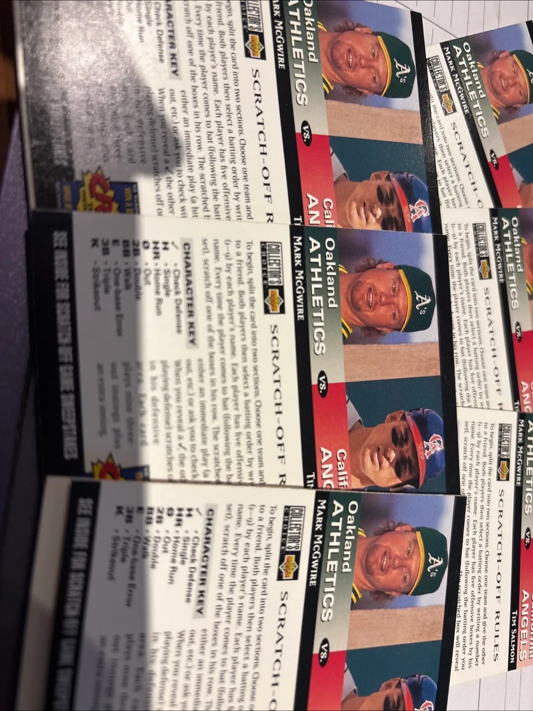 Vintage 1991 Mark McGwire Oakland Athletics Scratch-Off Cards image indicator(2)