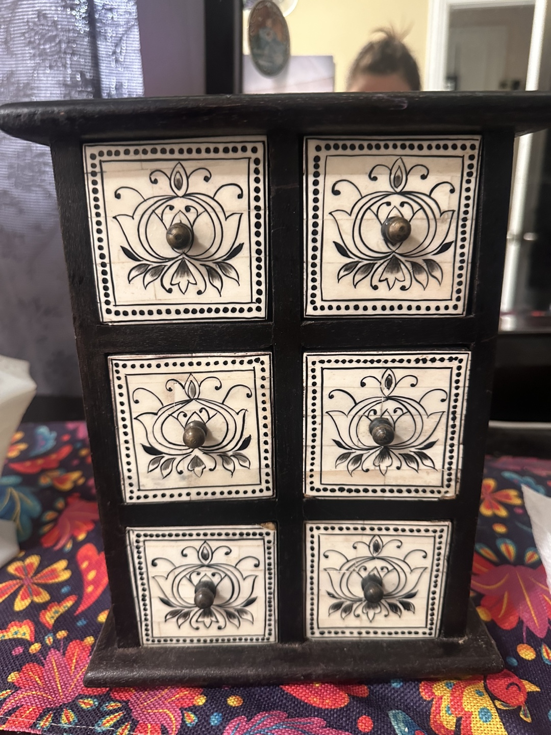 Six Drawer Wooden Box from Pier 1