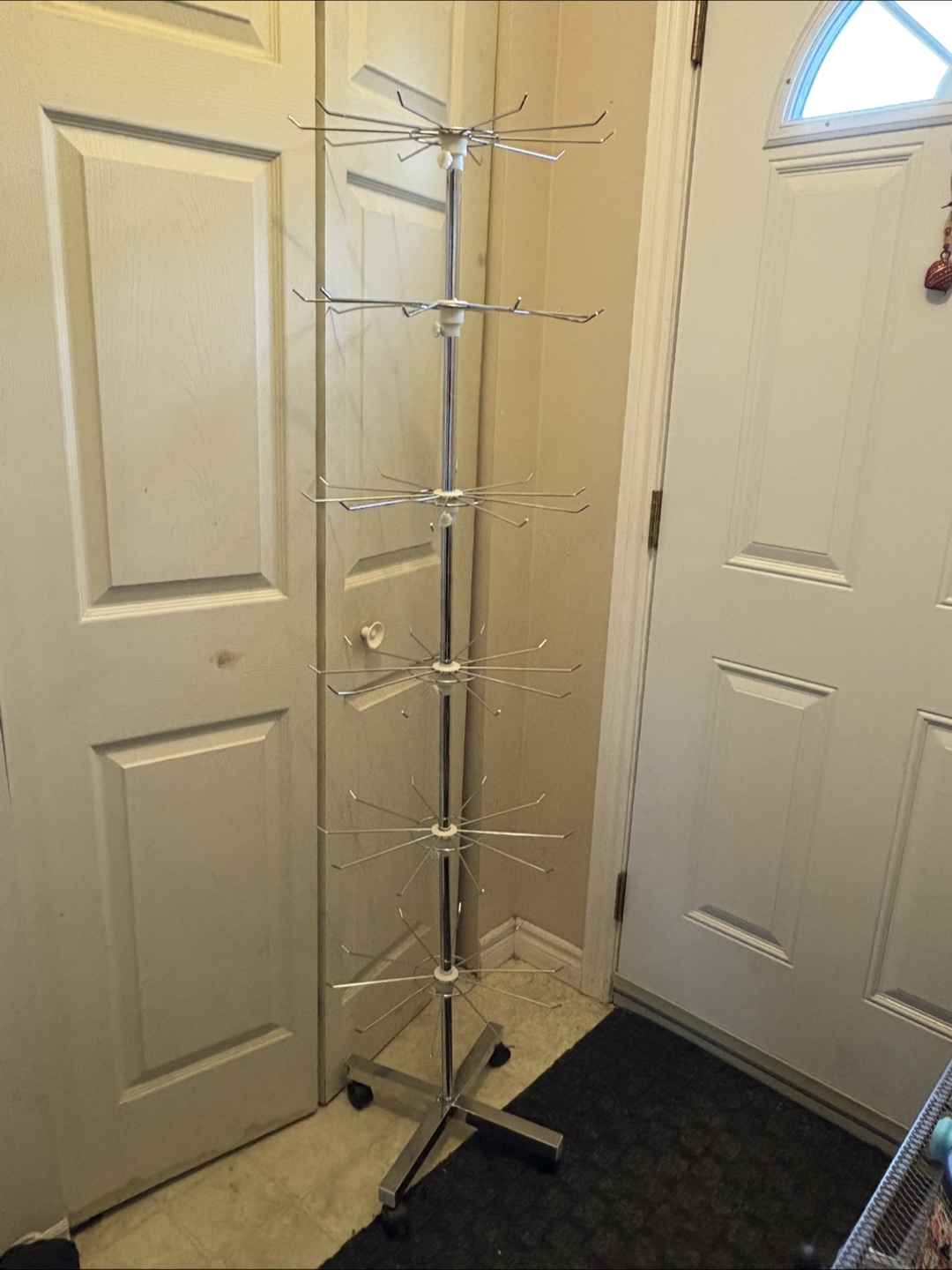 Chrome Multi-Tiered Display Stand with Hooks