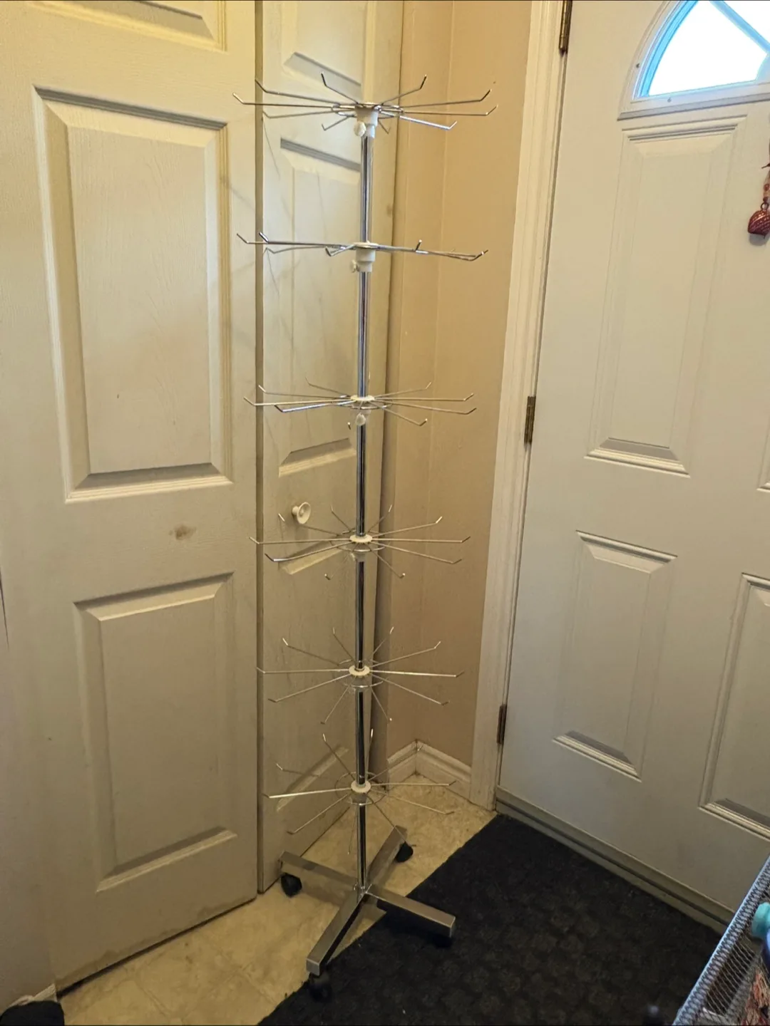 Chrome Multi-Tiered Display Stand with Hooks thumbnail