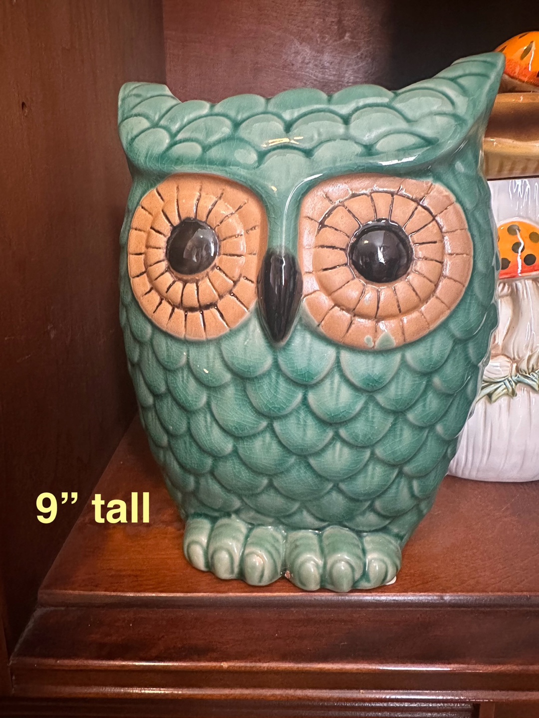 Ceramic Owl floral Planter  Vase - 9" Tall