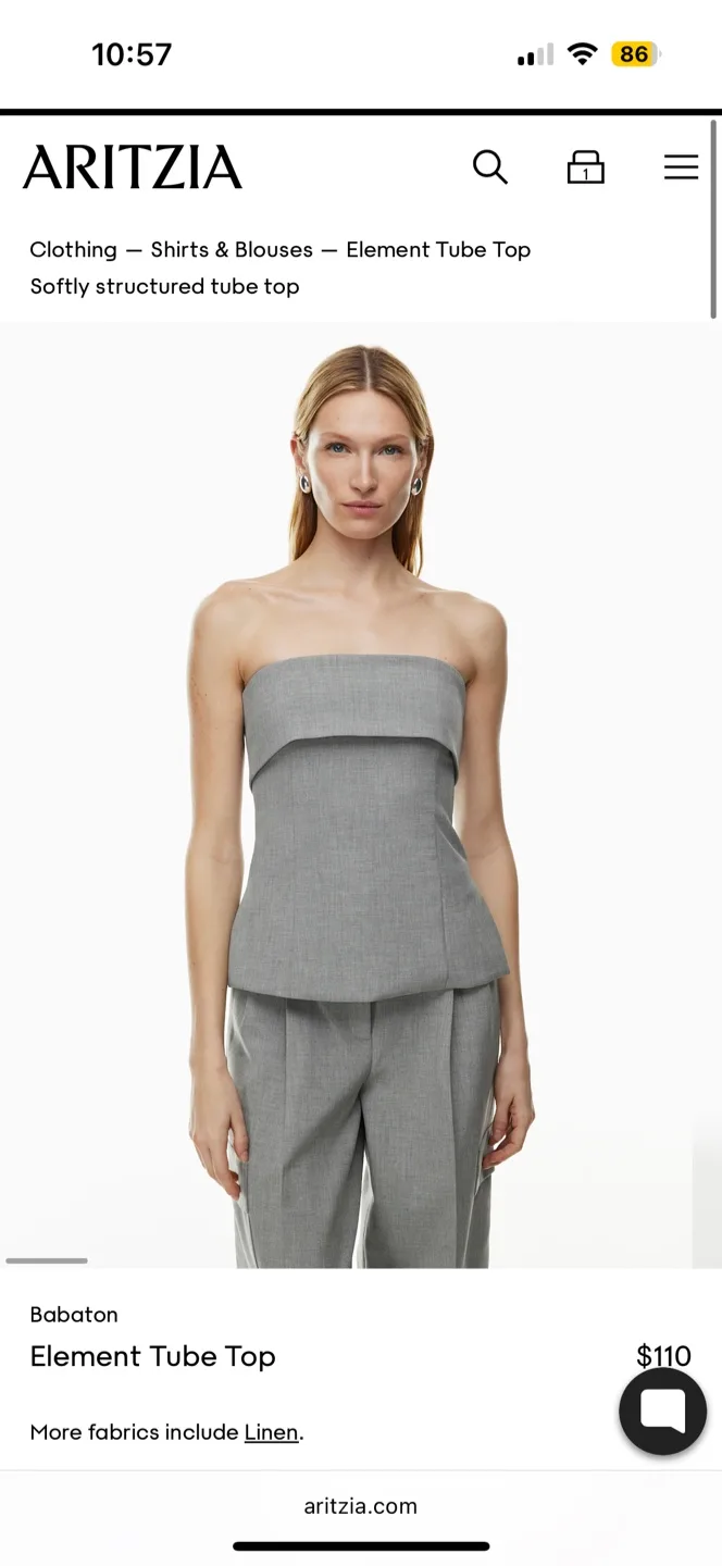 Aritzia Element Tube Top Size 6 NWT thumbnail