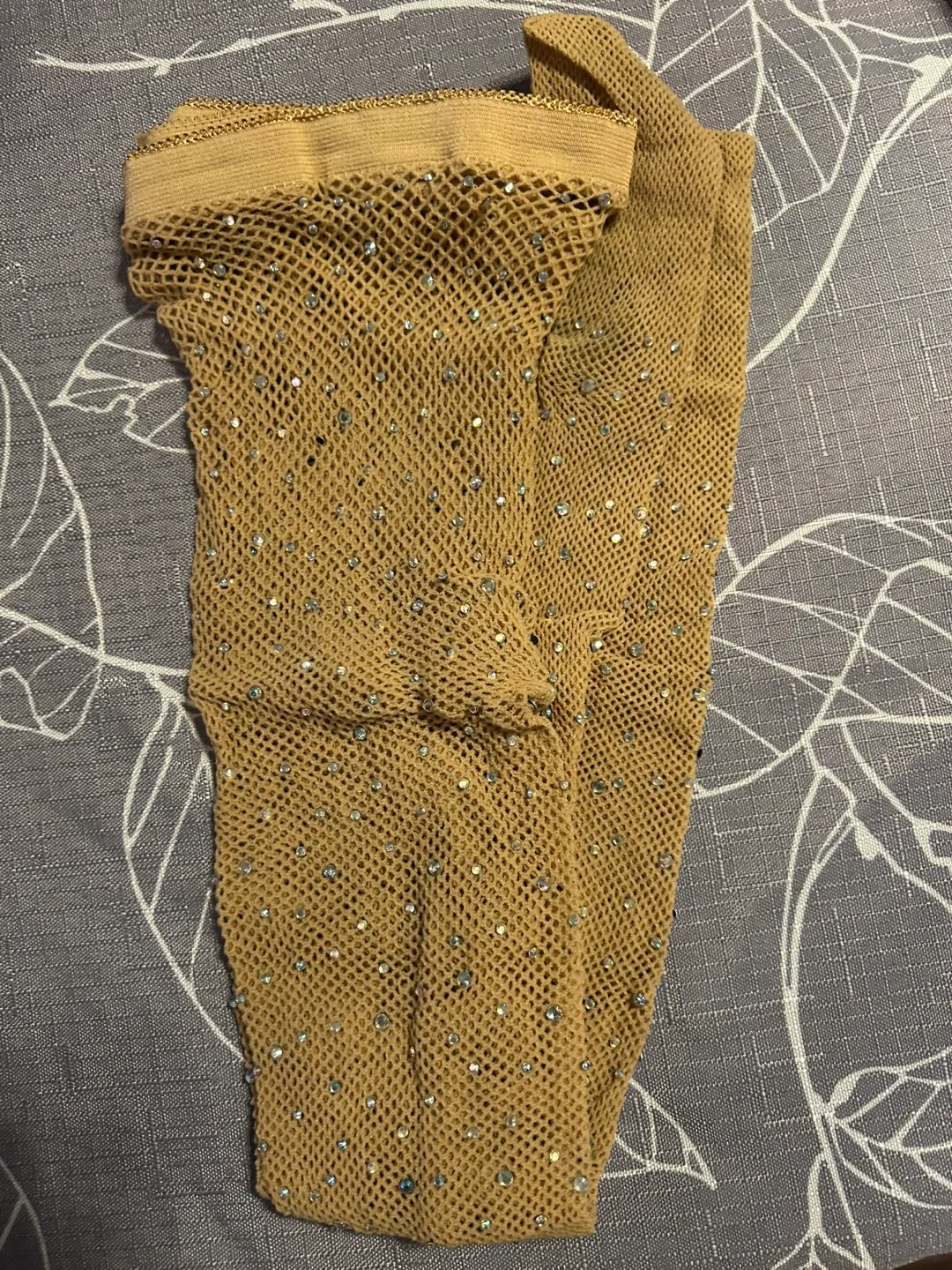 Rhinestone embellished fishnet stockings thumbnail