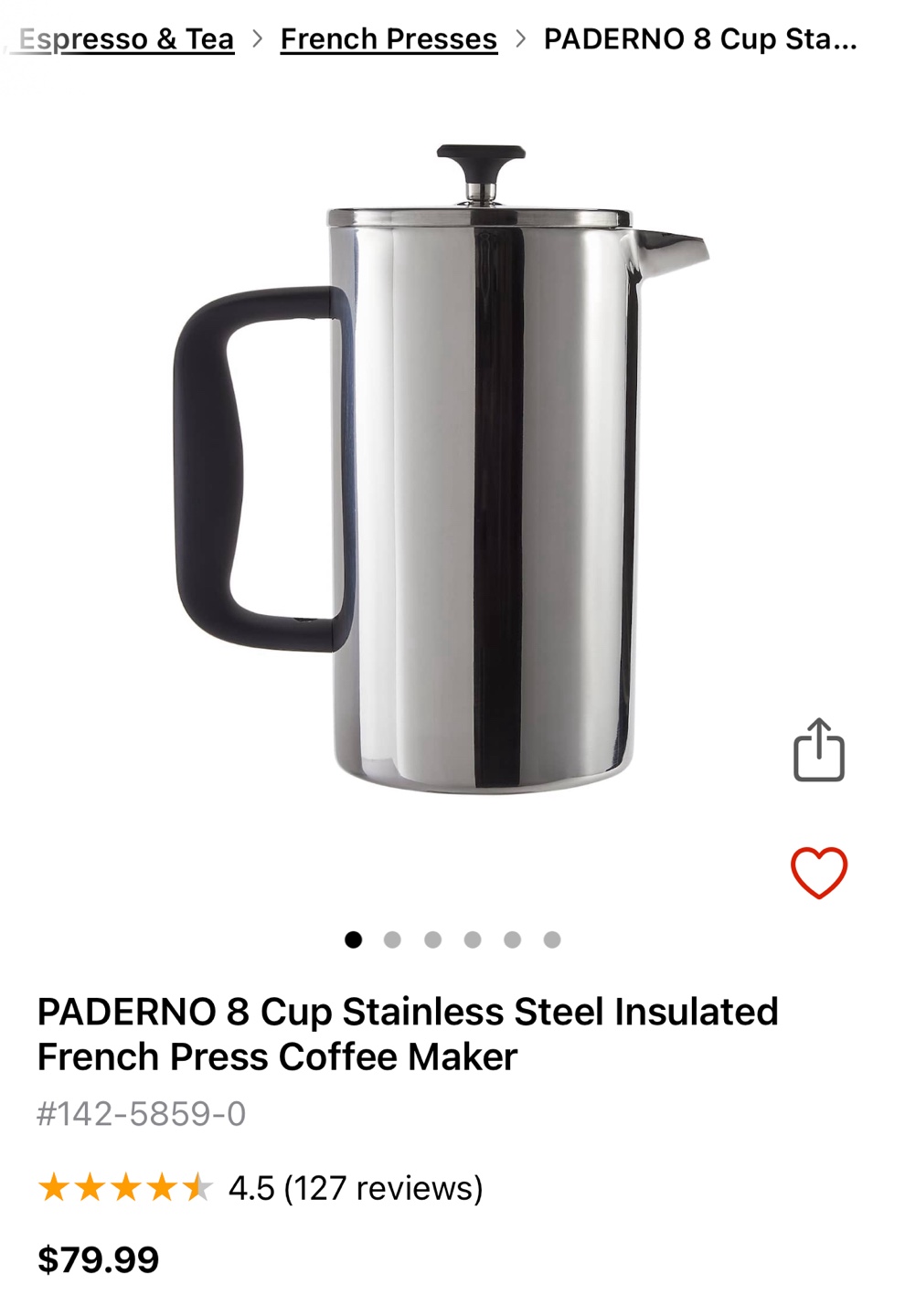 Stainless Steel Insulated French Press - photo 5